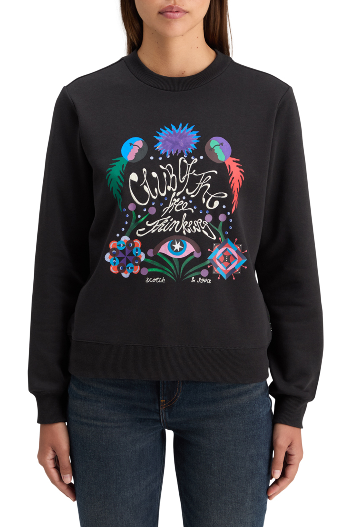 EMBROIDERED REGULAR FIT SWEATSHIRT EVENING BLACK 1