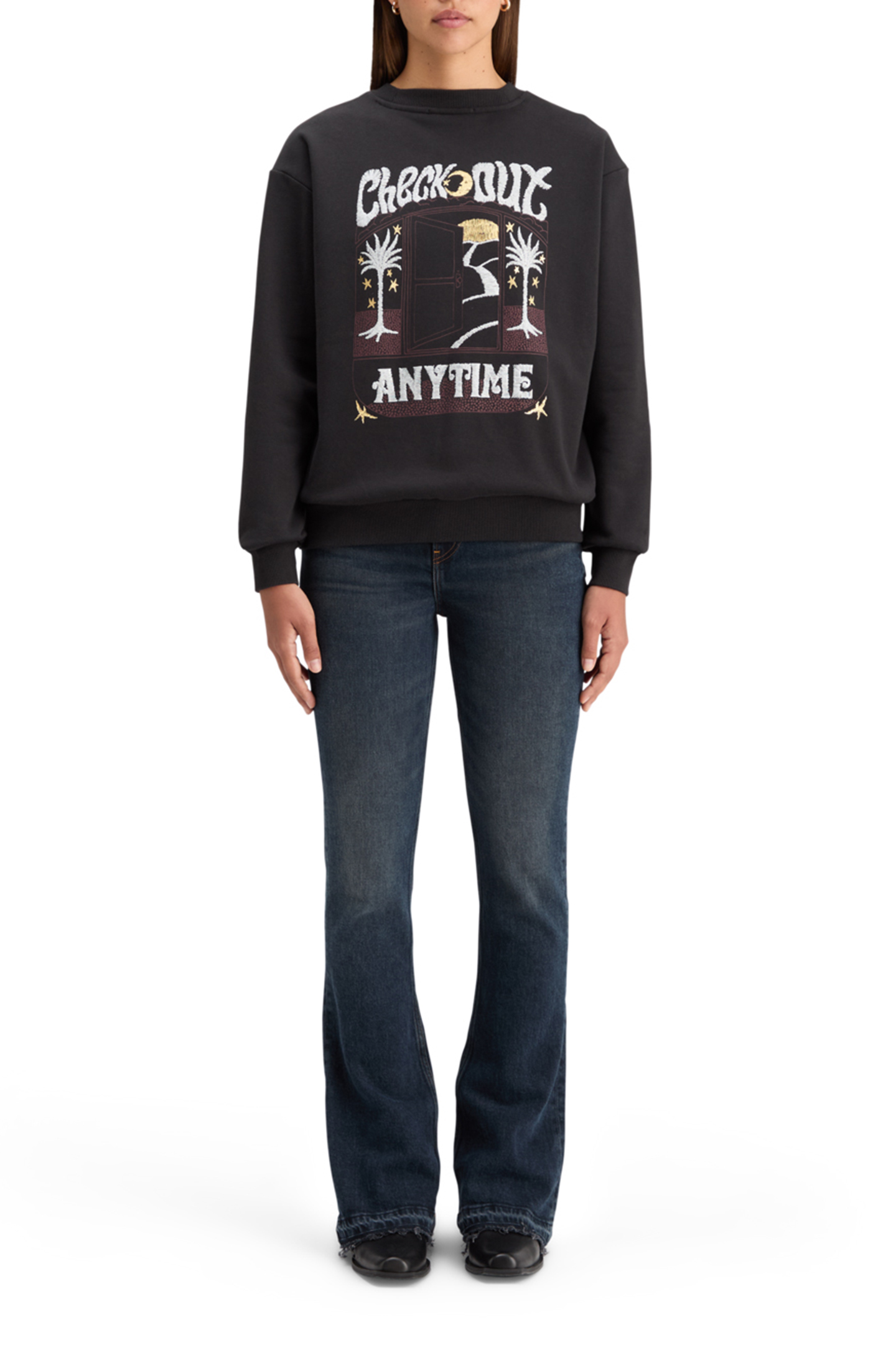 FRONT BACK FESTIVE ARTWORK RELAXED FIT SWEATSHIRT EVENING BL 3