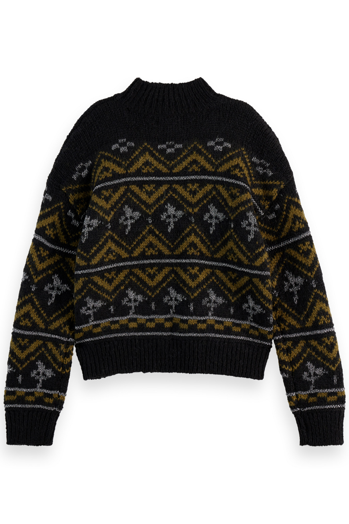 METALLIC FAIR ISLE PULLOVER EVENING BLACK 5