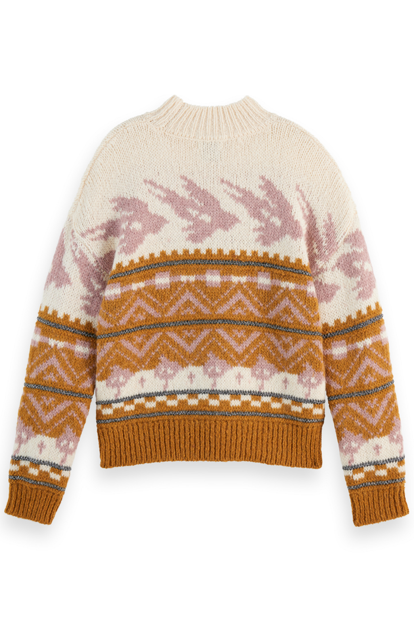 METALLIC FAIR ISLE PULLOVER TOBACCO 5