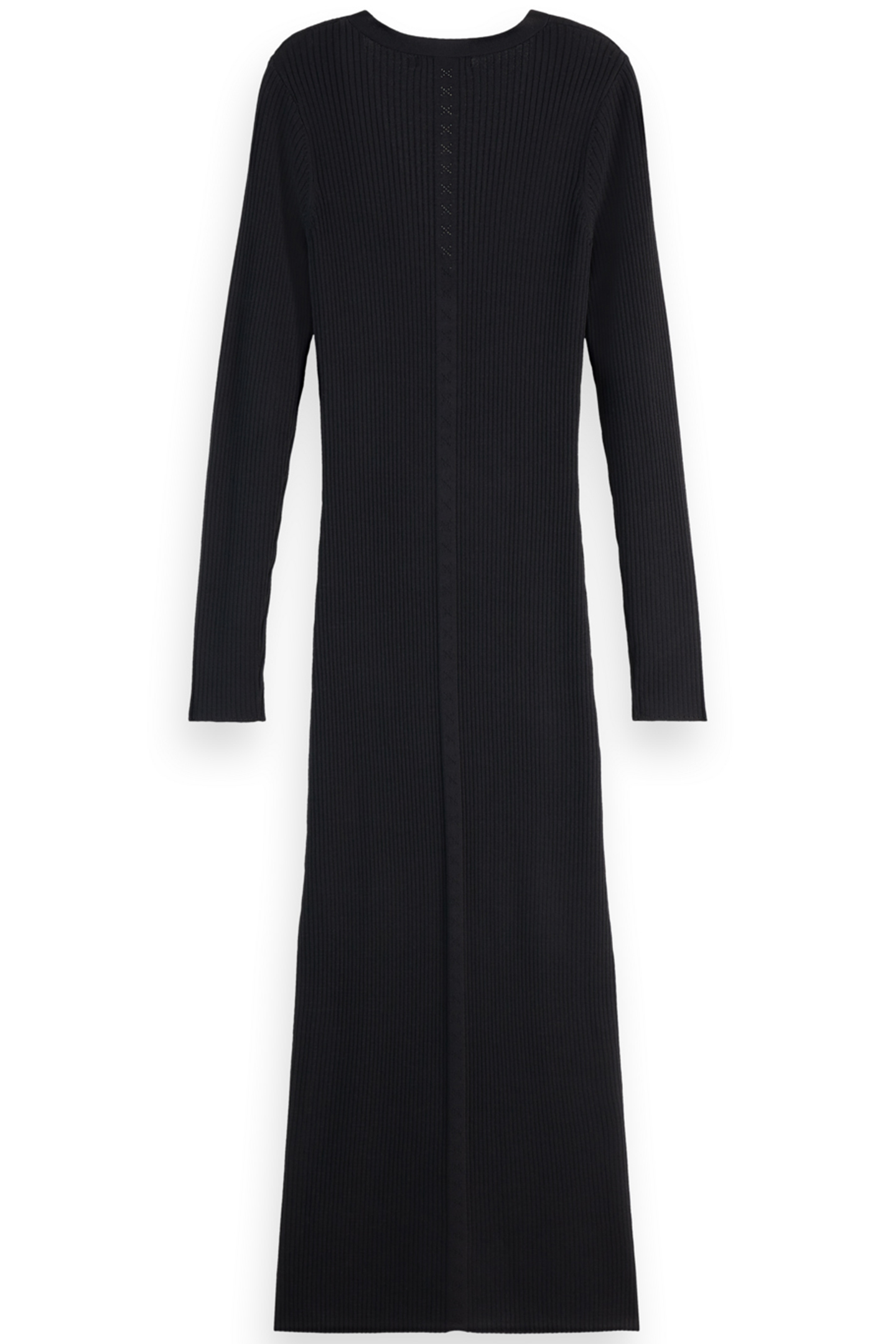 RIBBED KNITTED MIDI DRESS EVENING BLACK 4