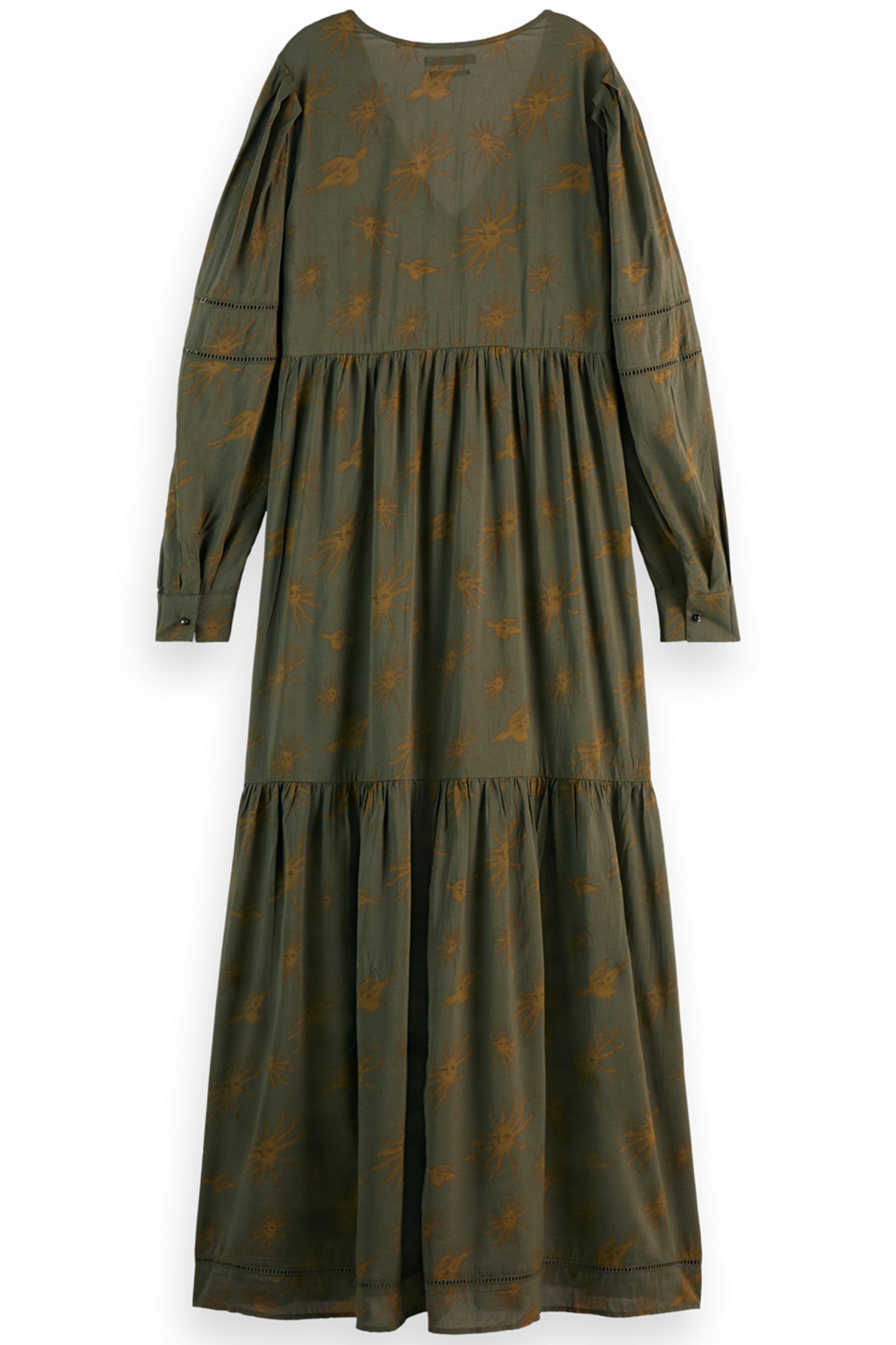 PRINTED MODAL MAXI DRESS MYSTIC SKY OLIVE 2