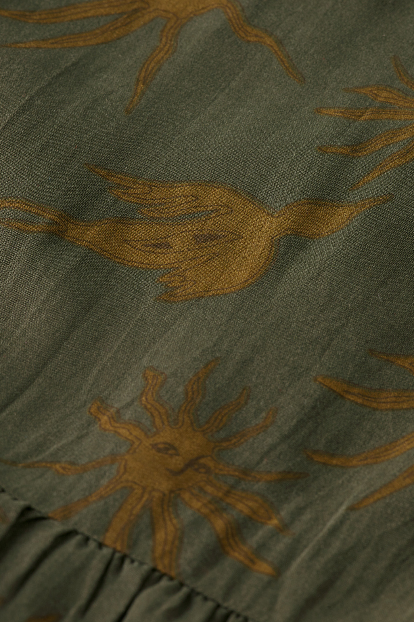 PRINTED MODAL MAXI DRESS MYSTIC SKY OLIVE 3