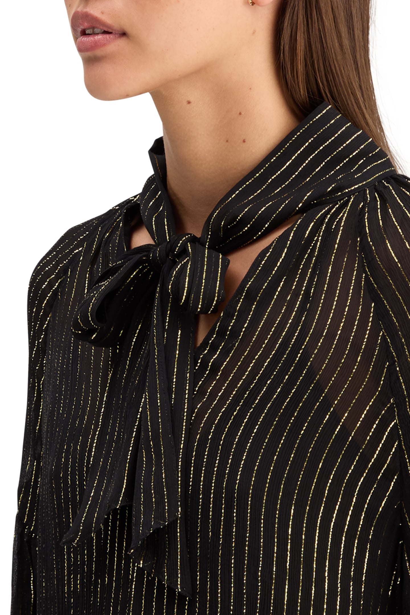 LUREX TOP WITH BOW NECK EVENING BLACK 6