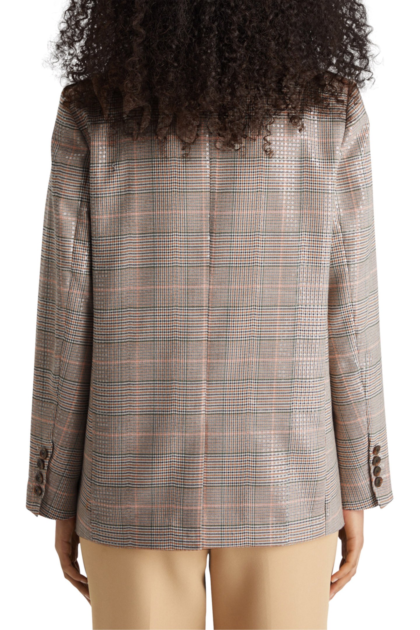 SEQUIN PRINCE OF WALES CHECK BOYFRIEND SB BLAZER SEQUIN PRIN 2