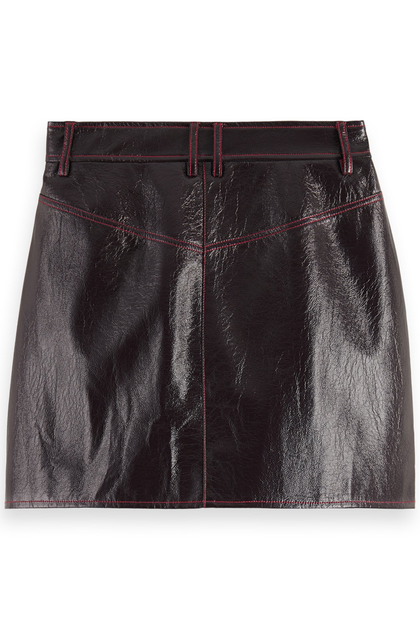 FAUX LEATHER MINI SKIRT WINE 5