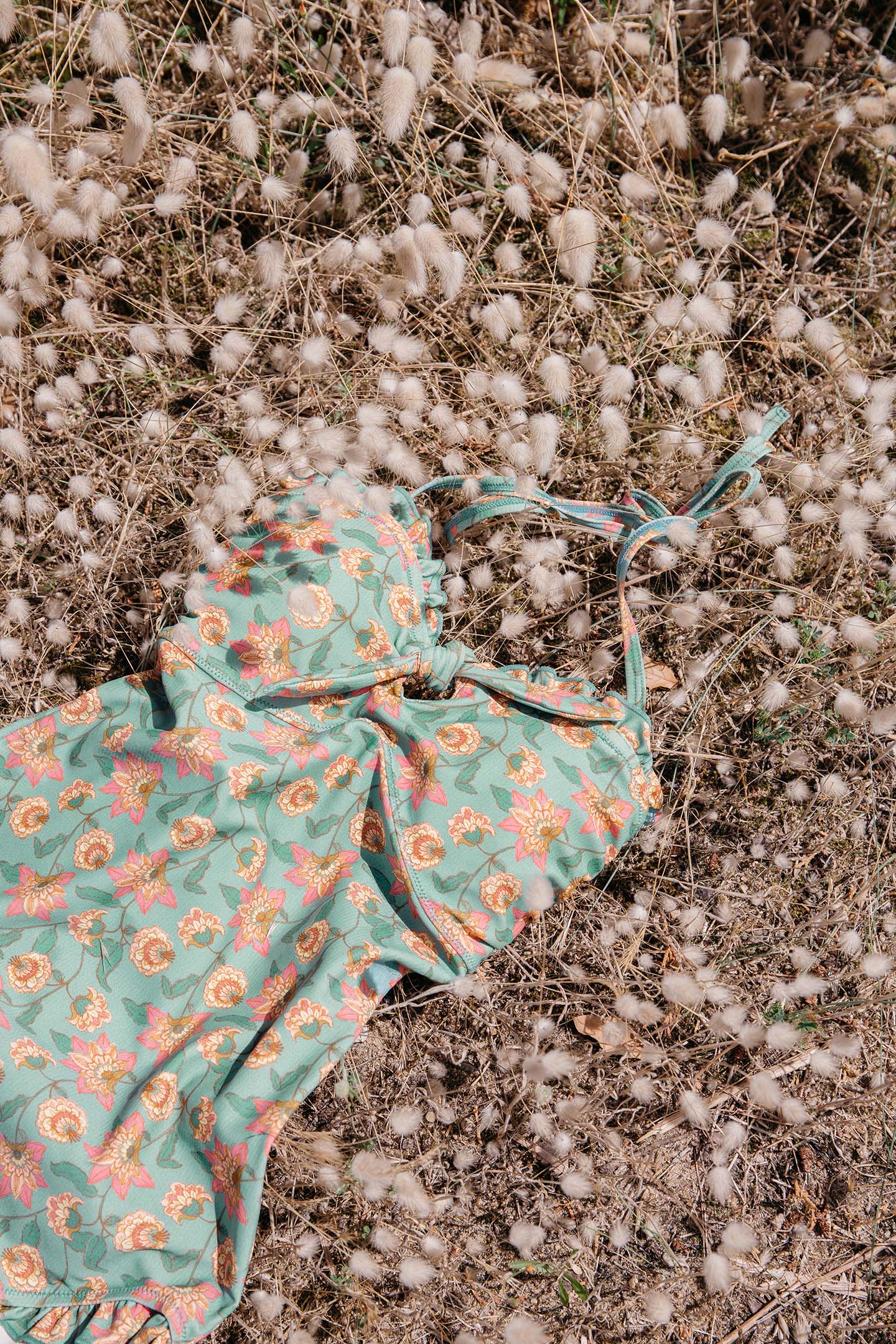 BATHING SUIT BAYO TURQUOISE FLOWERS 6