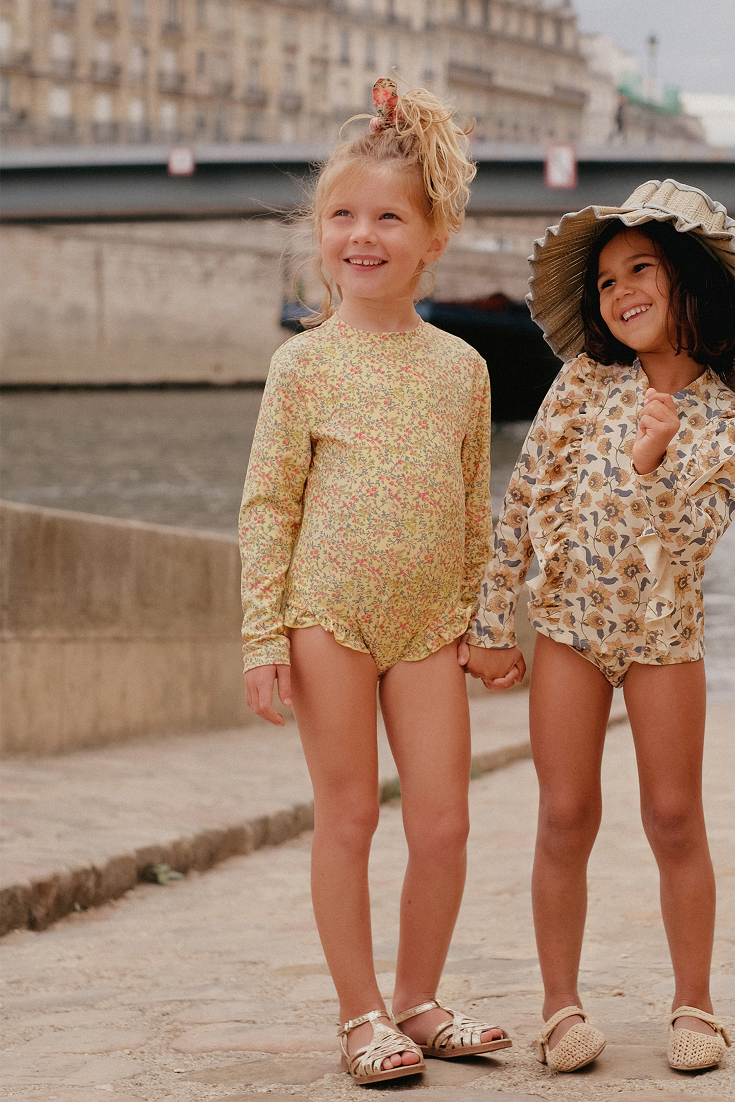 UV SWIMSUIT AURELIE YELLOW SPRING FLOWER 3