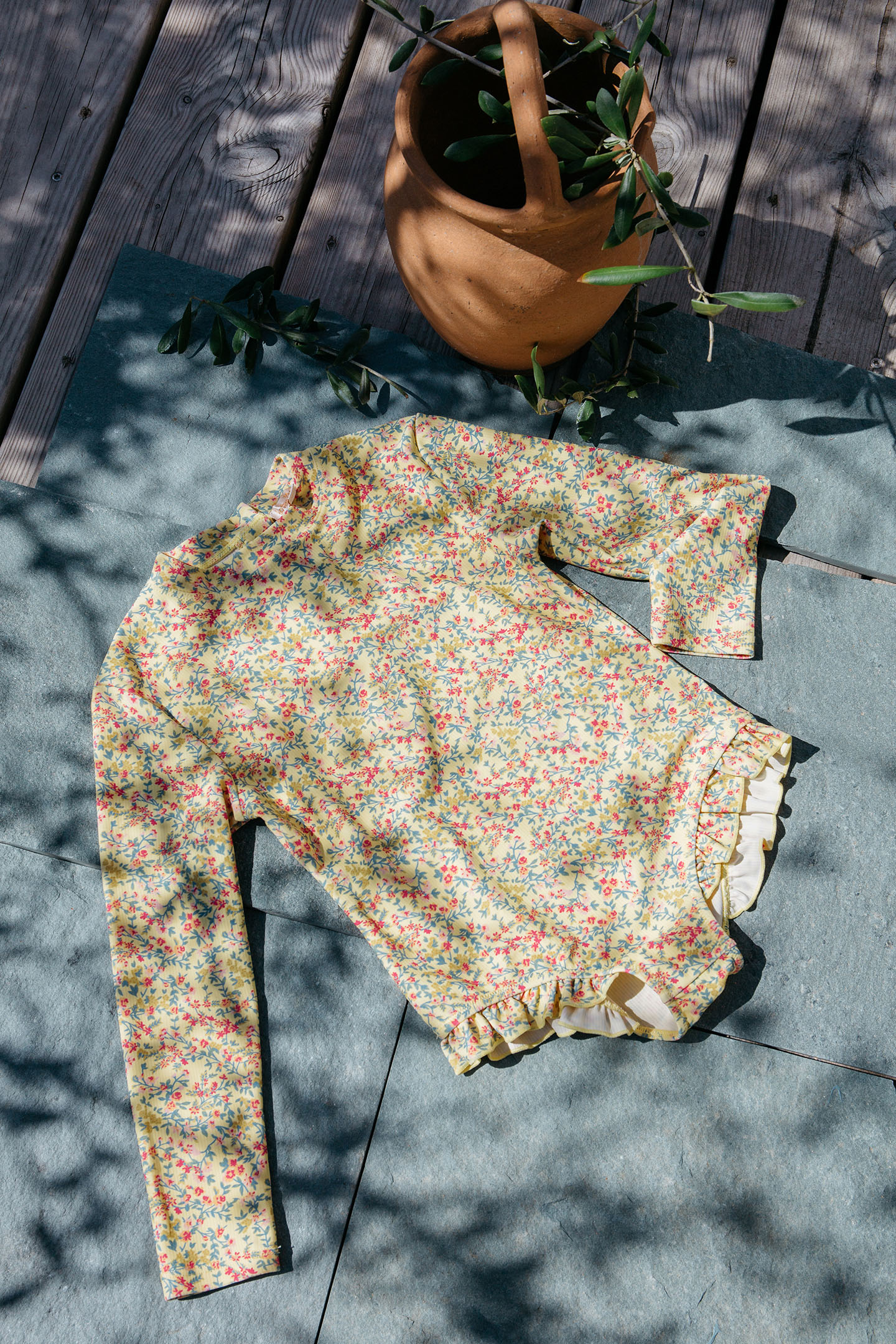 UV SWIMSUIT AURELIE YELLOW SPRING FLOWER 4