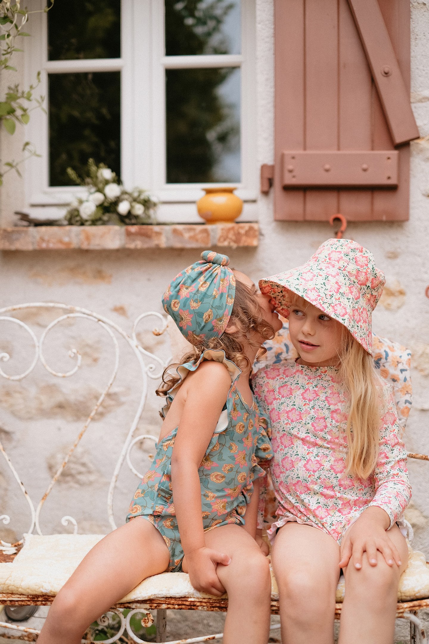BATHING SUIT MOSILLOS TURQUOISE FLOWERS 6
