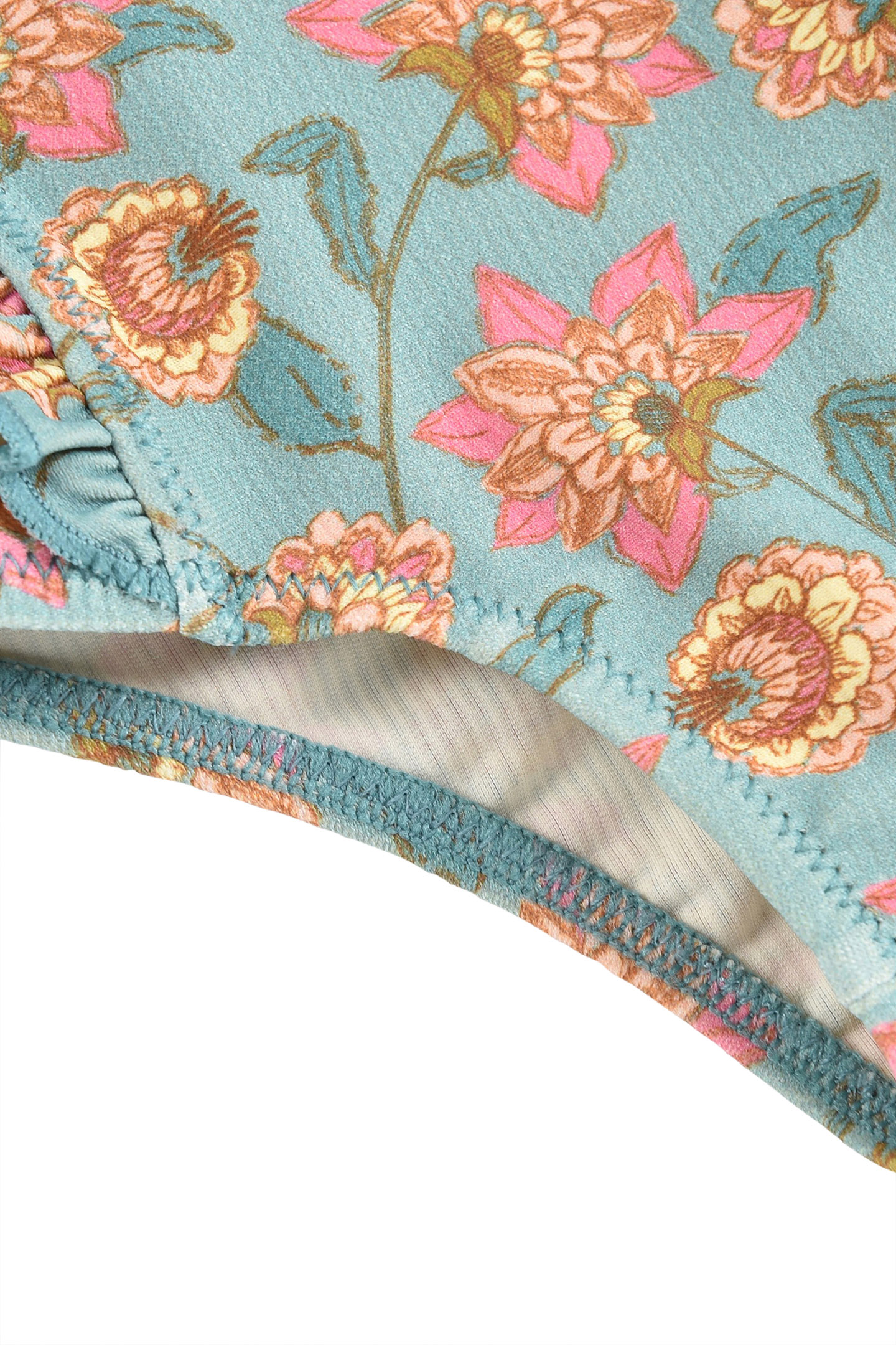 BATHING SUIT MOSILLOS TURQUOISE FLOWERS 11