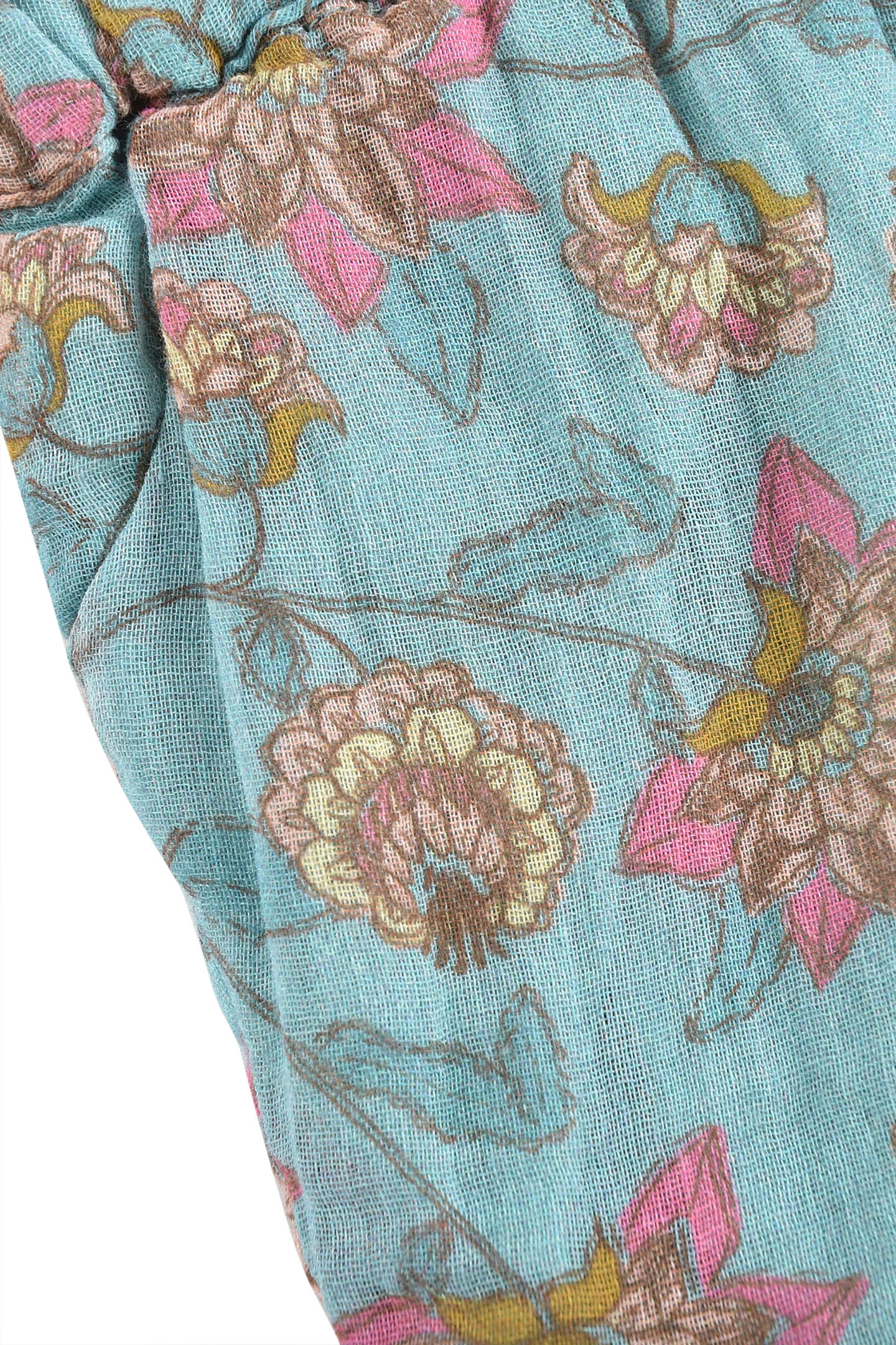 SHORTS VALLALOID TURQUOISE FLOWERS 8