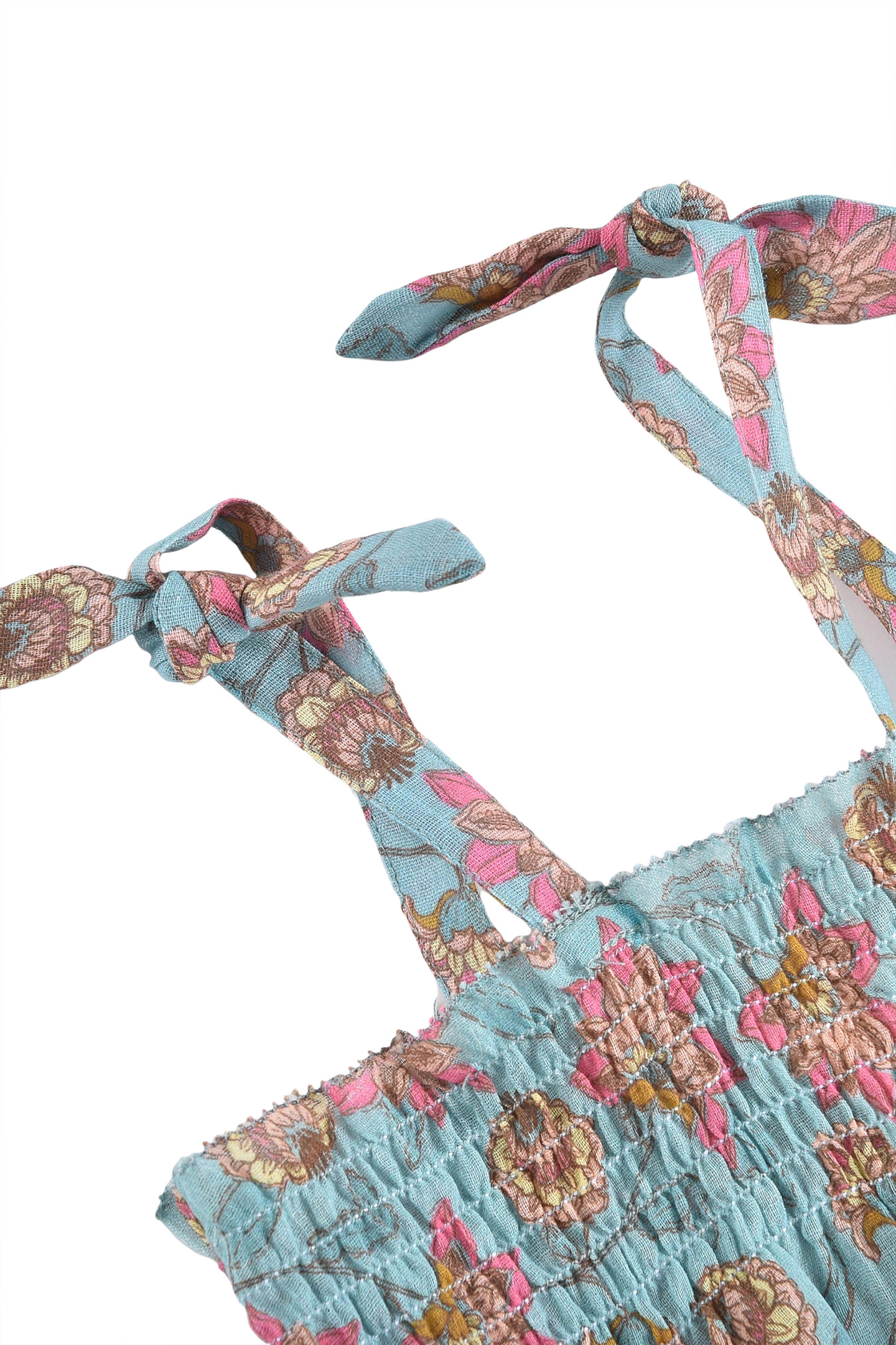 DRESS MARCELINE TURQUOISE FLOWERS 10