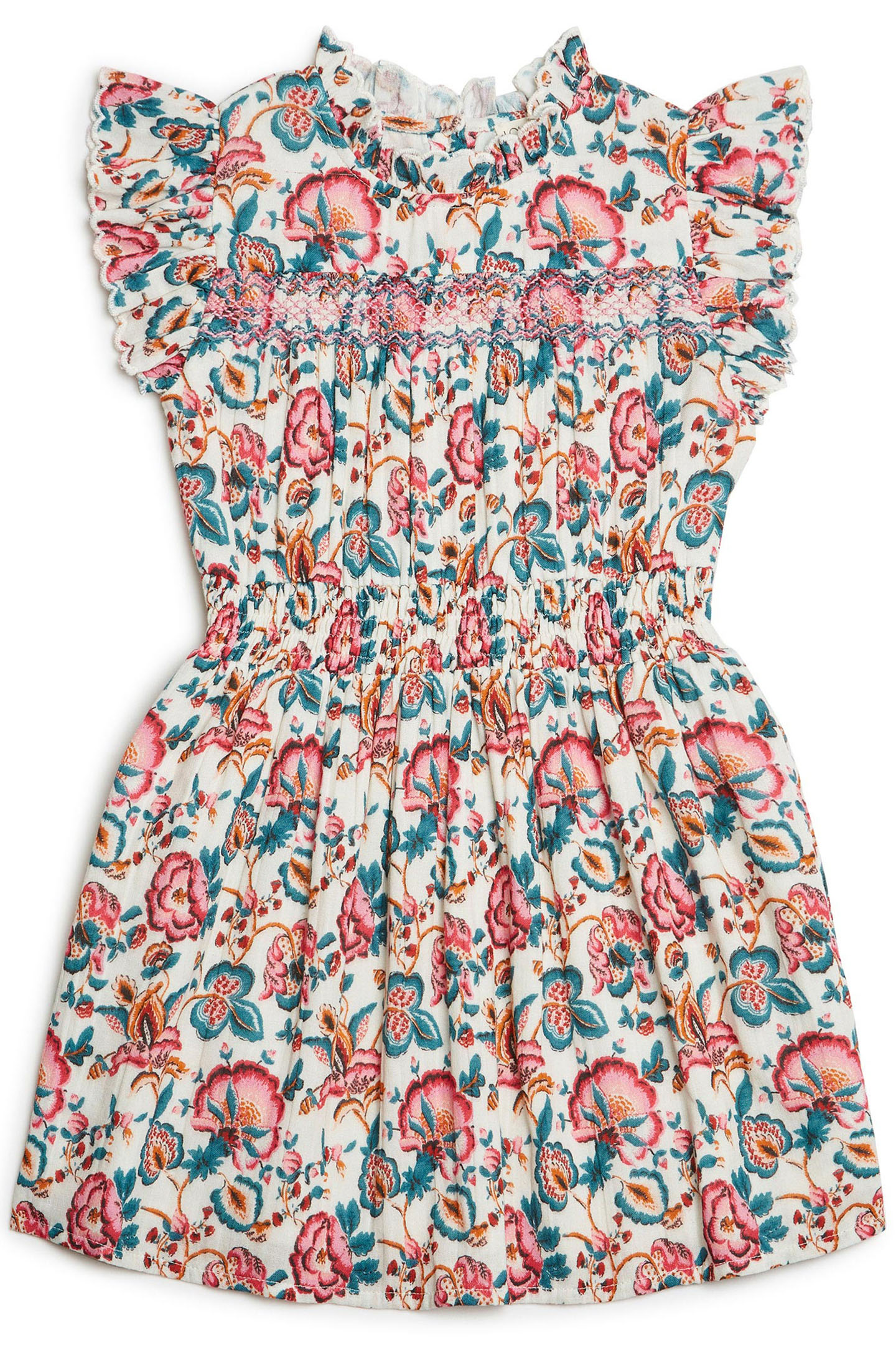 DRESS SUZETTE CREAM INDIAN FLOWERS 1