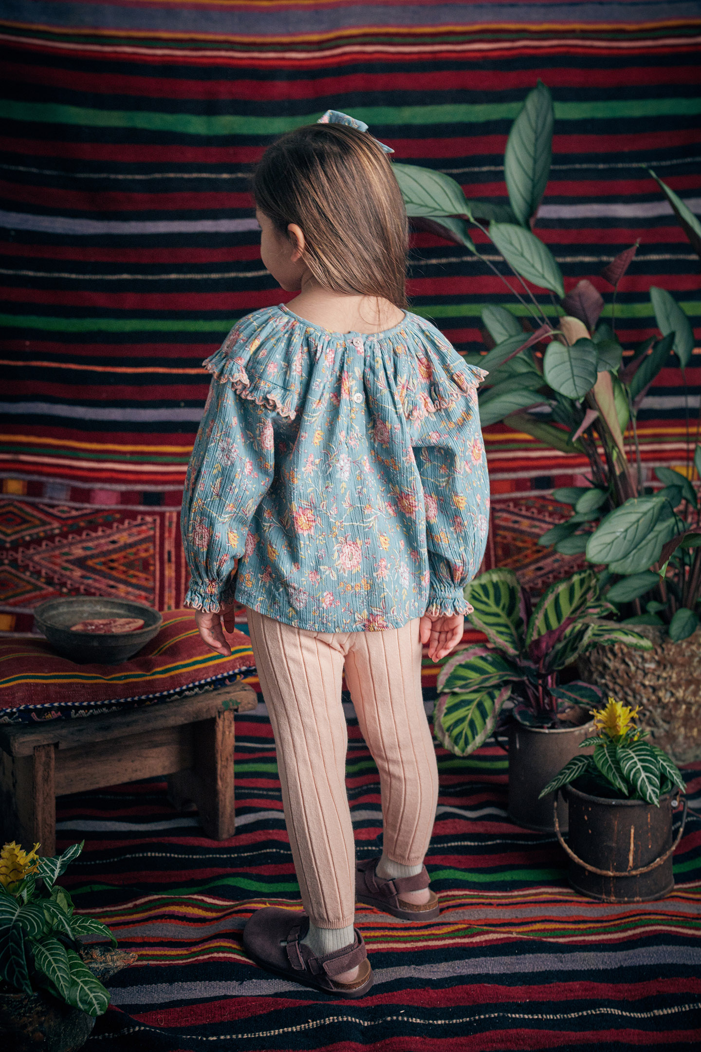 BLOUSE IRIS BLUE ROSA DAMASCENA 2