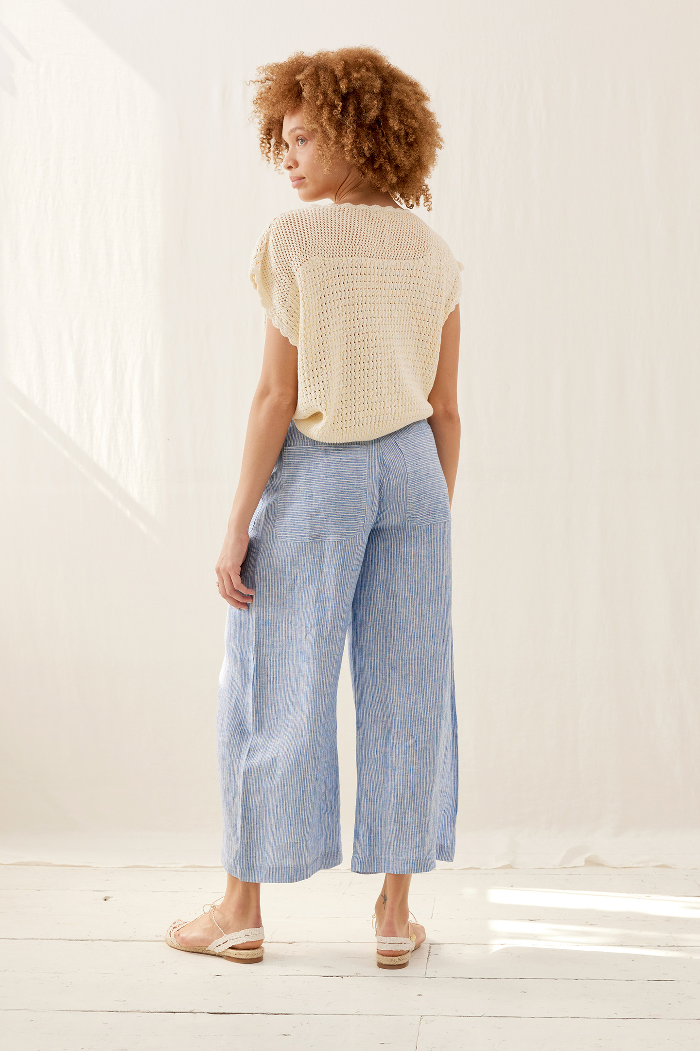 PANTS VIRGILIA WHITE - BLUE STRIPES 2