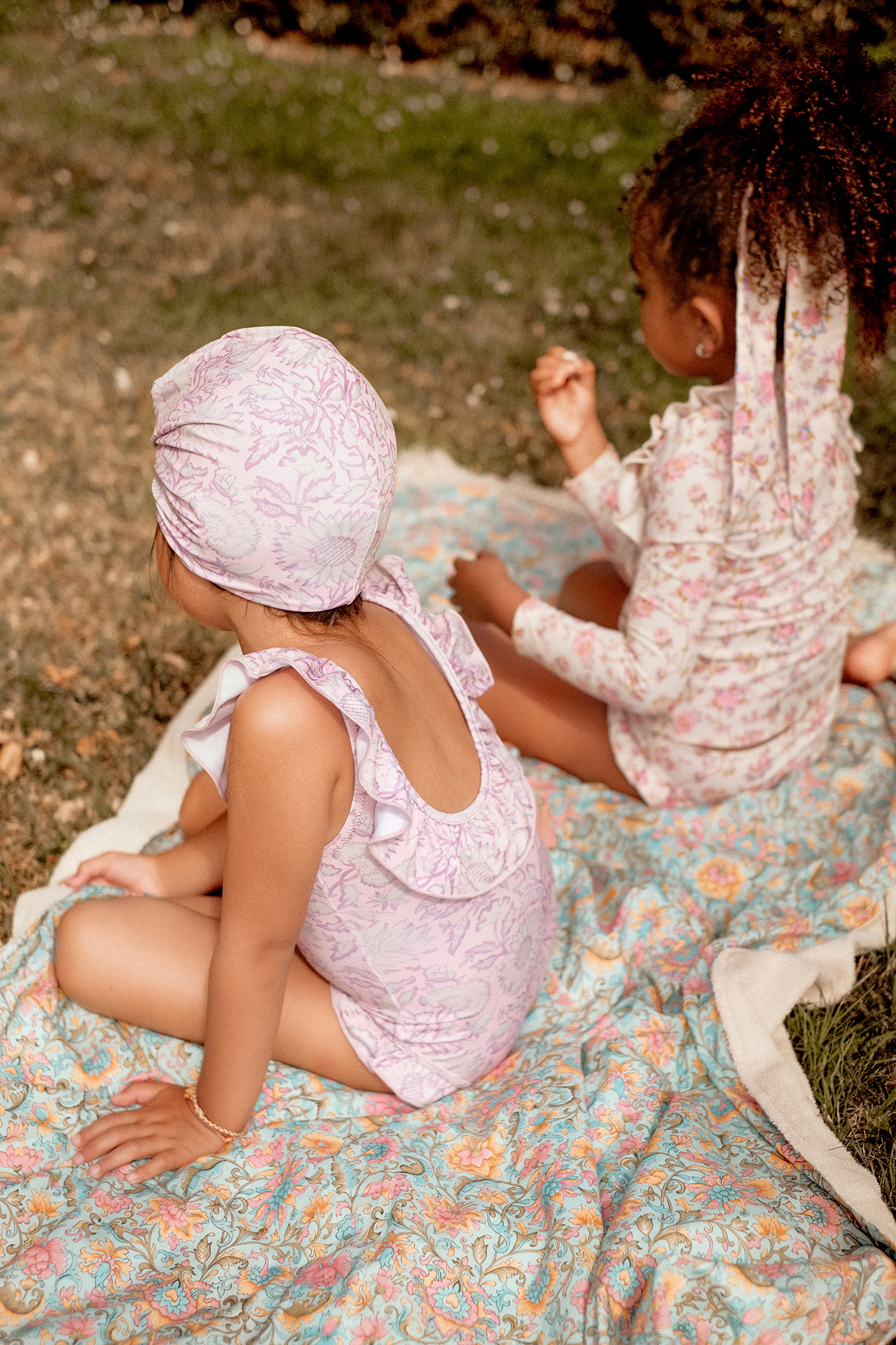 BATHING SUIT ANDREA PINK DAISY GARDEN 1