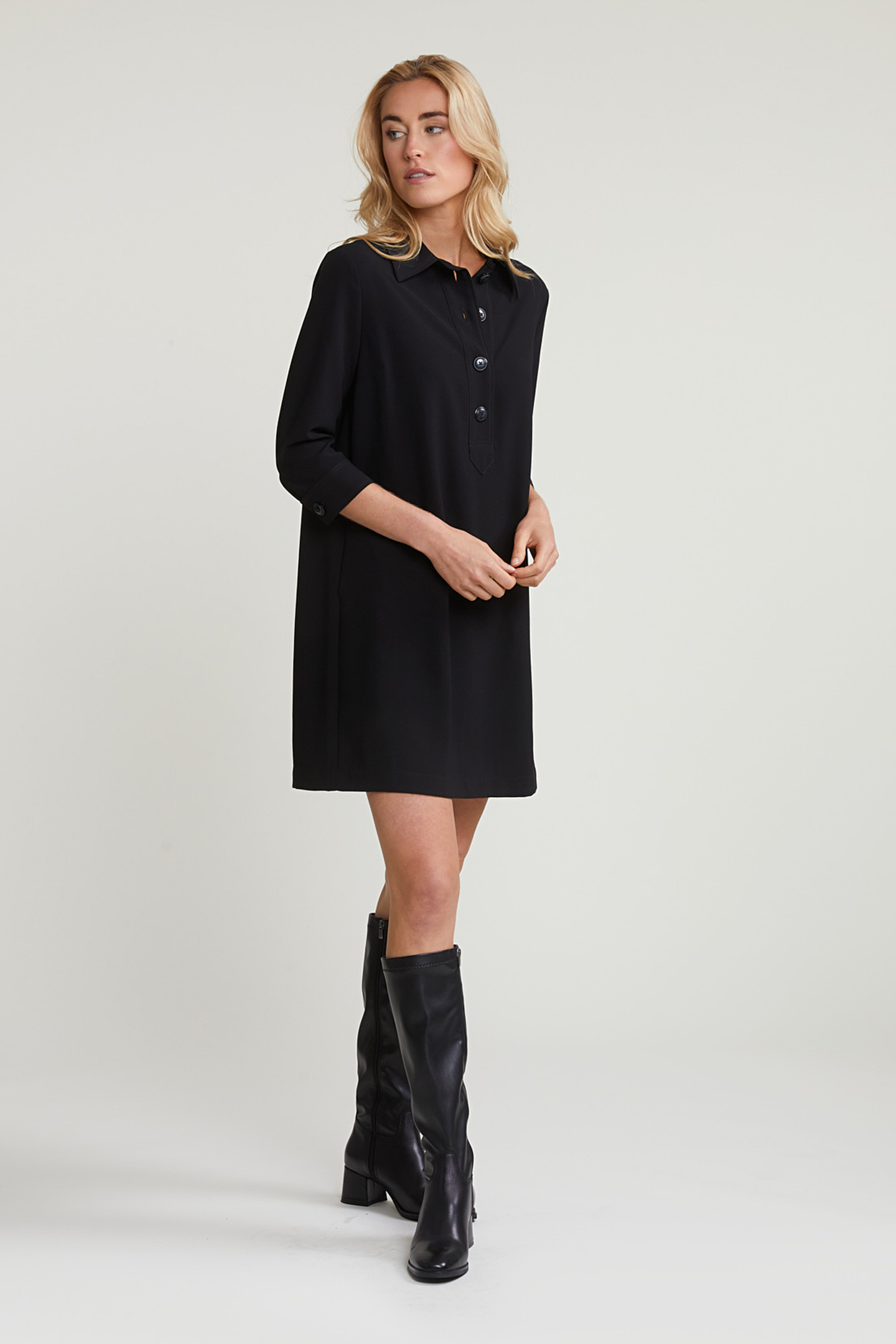 BLACK DRESS 3/4 SLEEVES 1