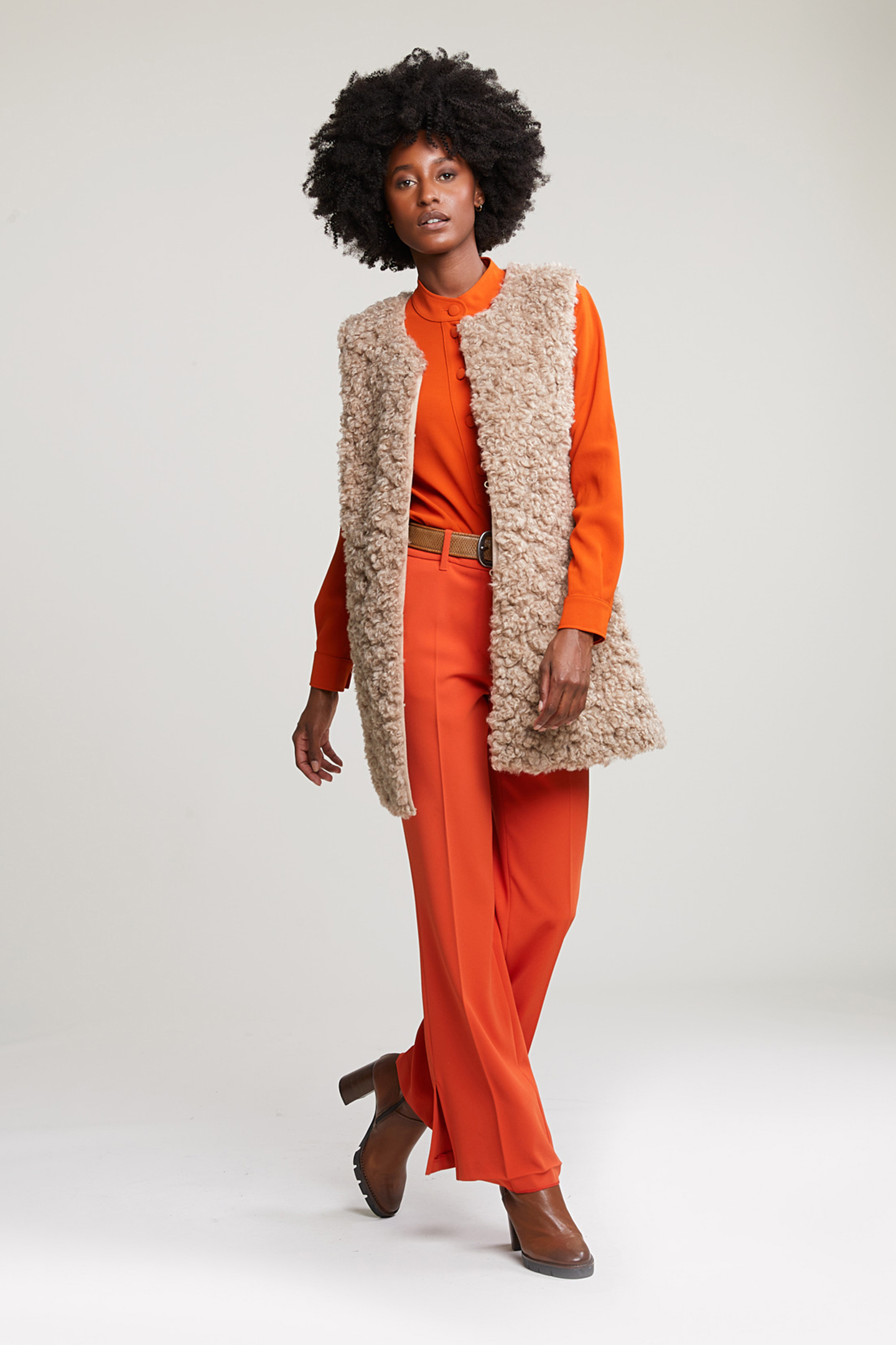 ORANGE CLASSIC PANTS WITH SIDE SLIT 3