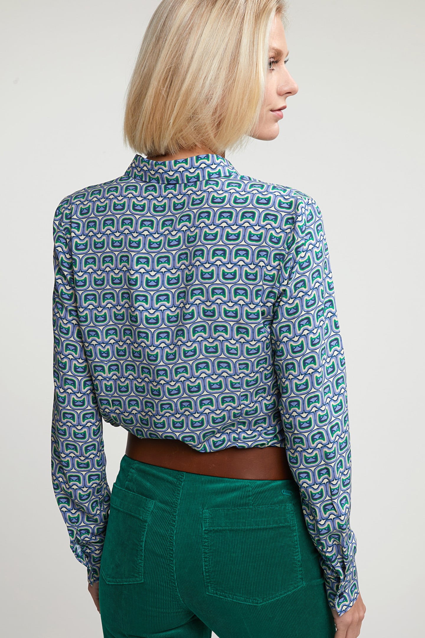 GREEN/BEIGE FANTASY BLOUSE LONG SLEEVES 2