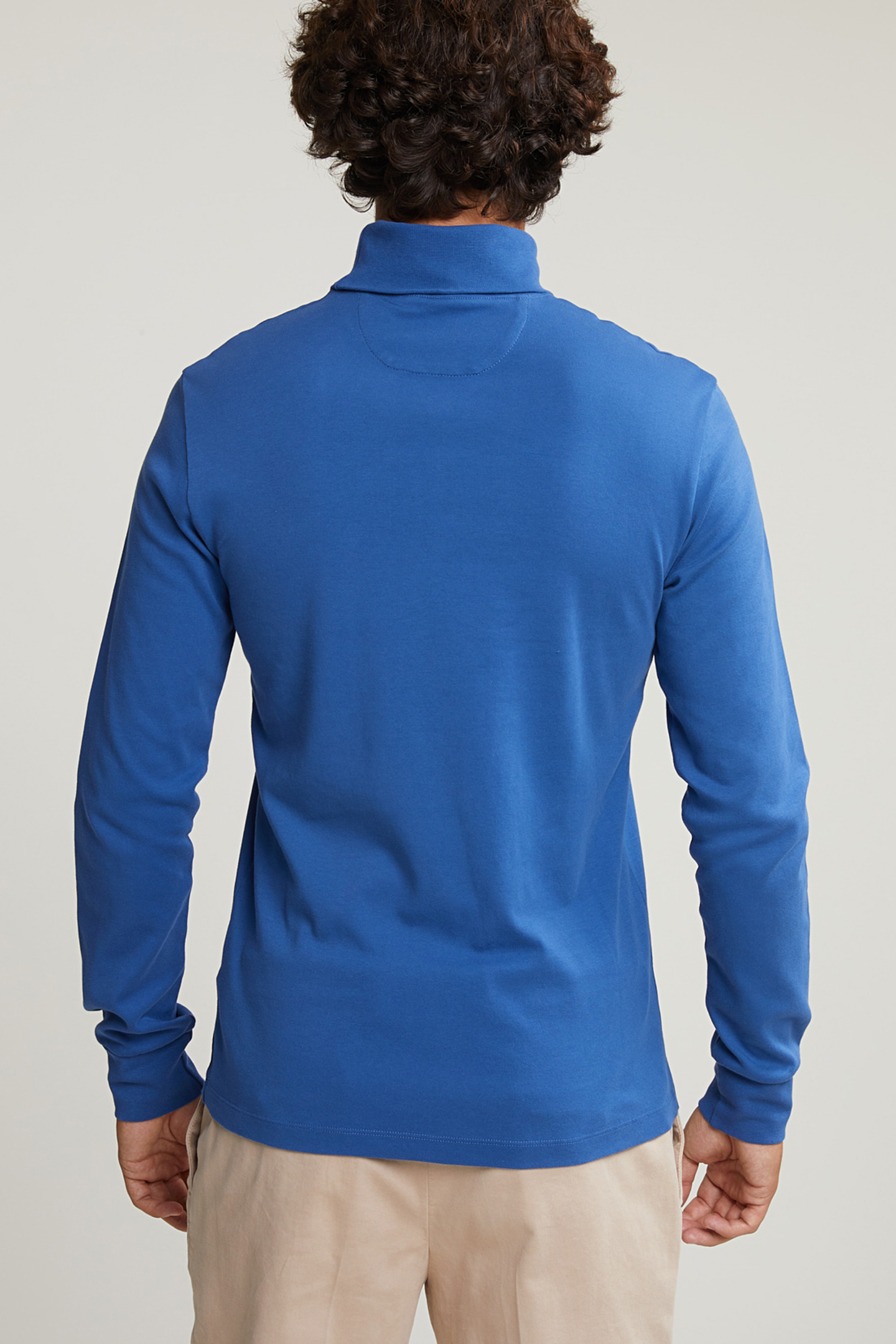 COTTON ROLL NECK T-SHIRT LONG SLEEVES CROWN BLUE 2