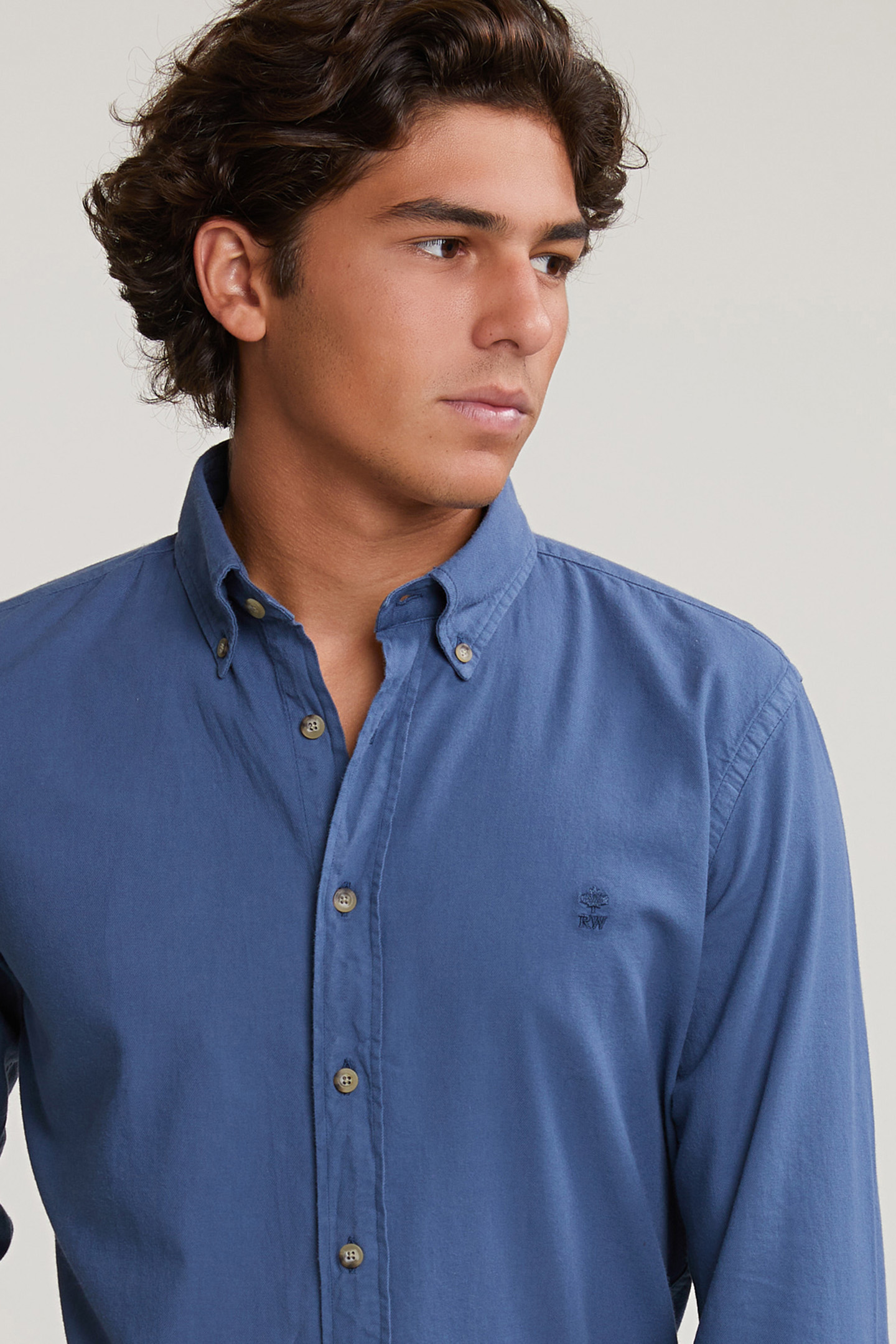 CUSTOM FIT COTTON SHIRT ENGINE BLUE 4