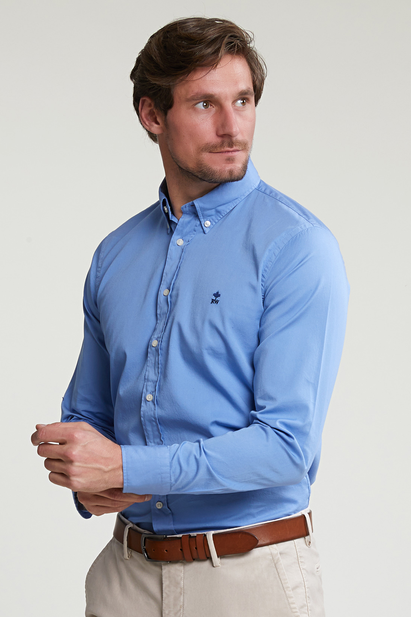 CUSTOM FIT UNI COTTON SHIRT CREEK BLUE 1