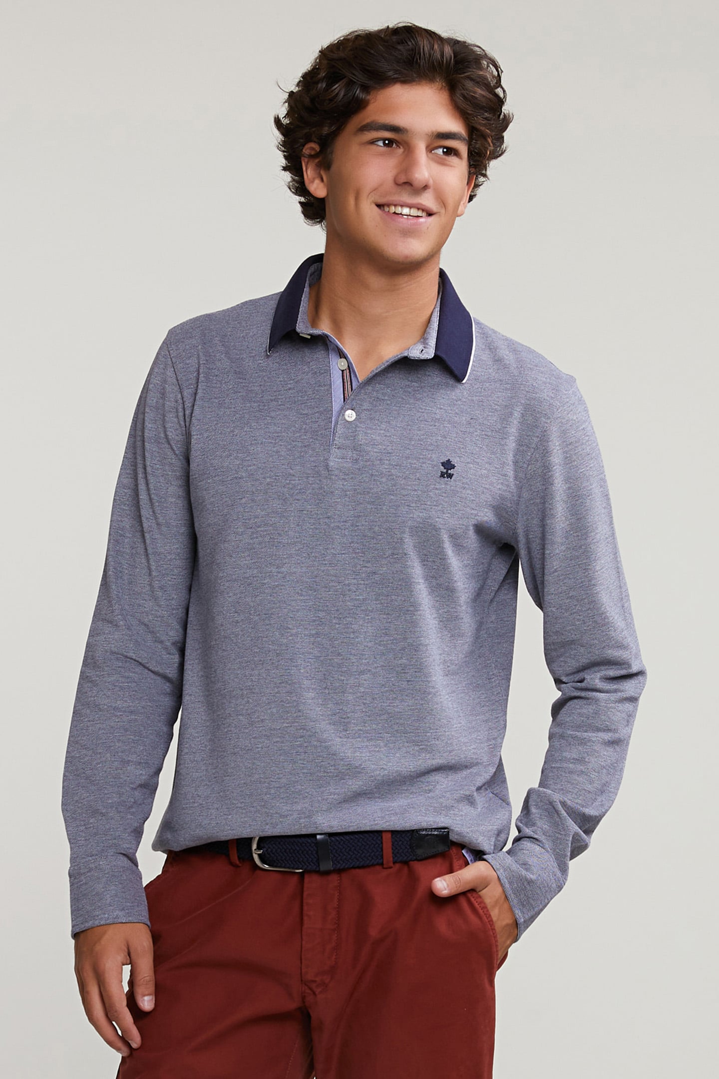 CUSTOM FIT COTTON POLO NAVY 1
