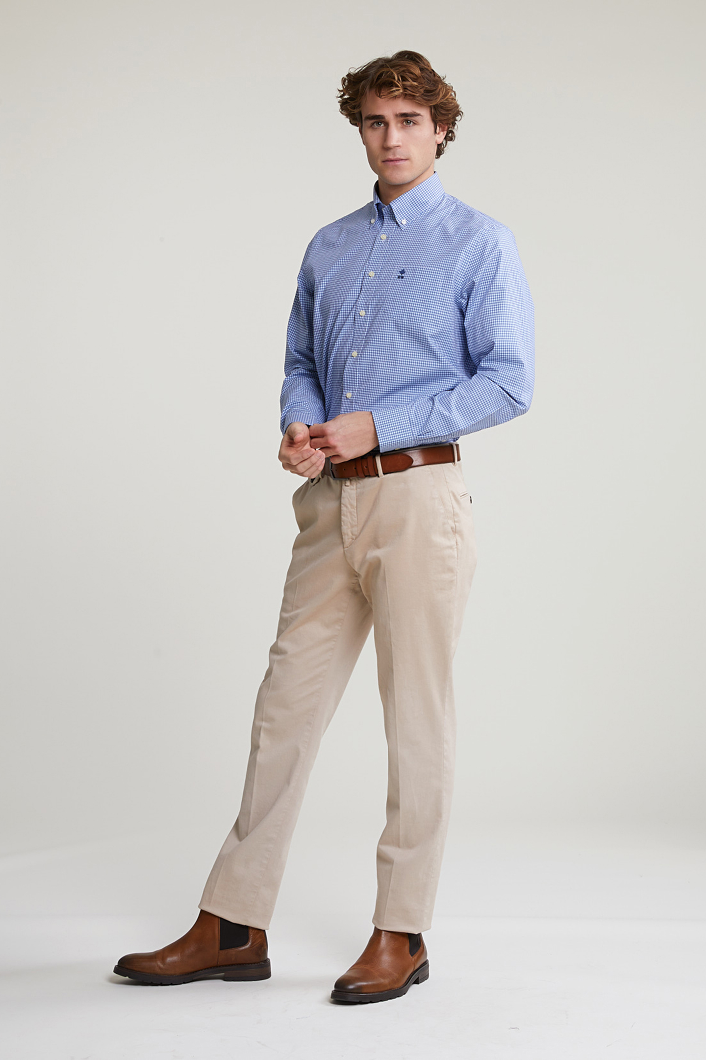 REGULAR FIT CHECKED SHIRT BLUE/WHITE 3