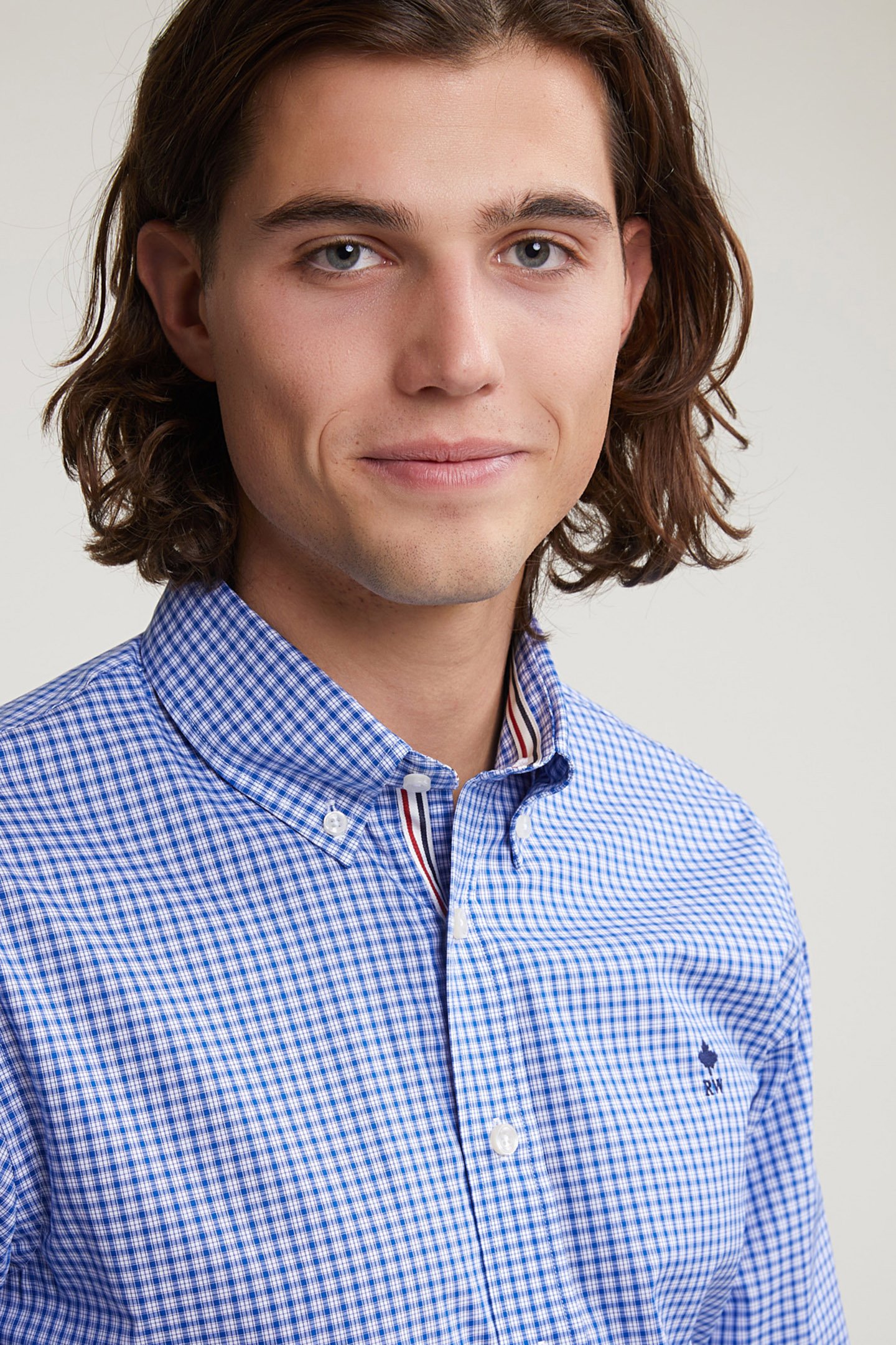 CUSTOM FIT CHECKED SHIRT BLUE/WHITE 4