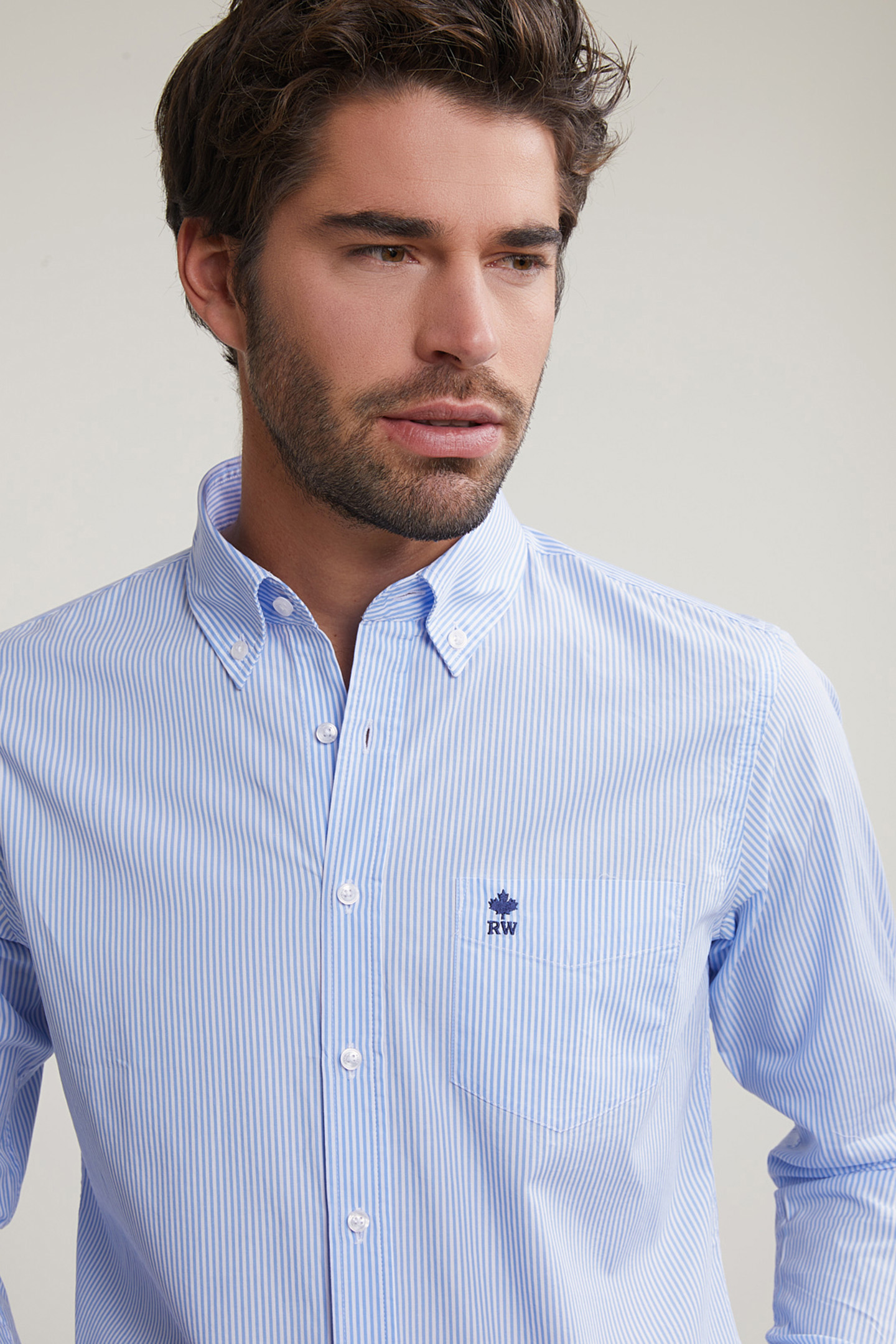 SLIM FIT STRIPED SHIRT WITH POCKET BLUE/WHITE 3