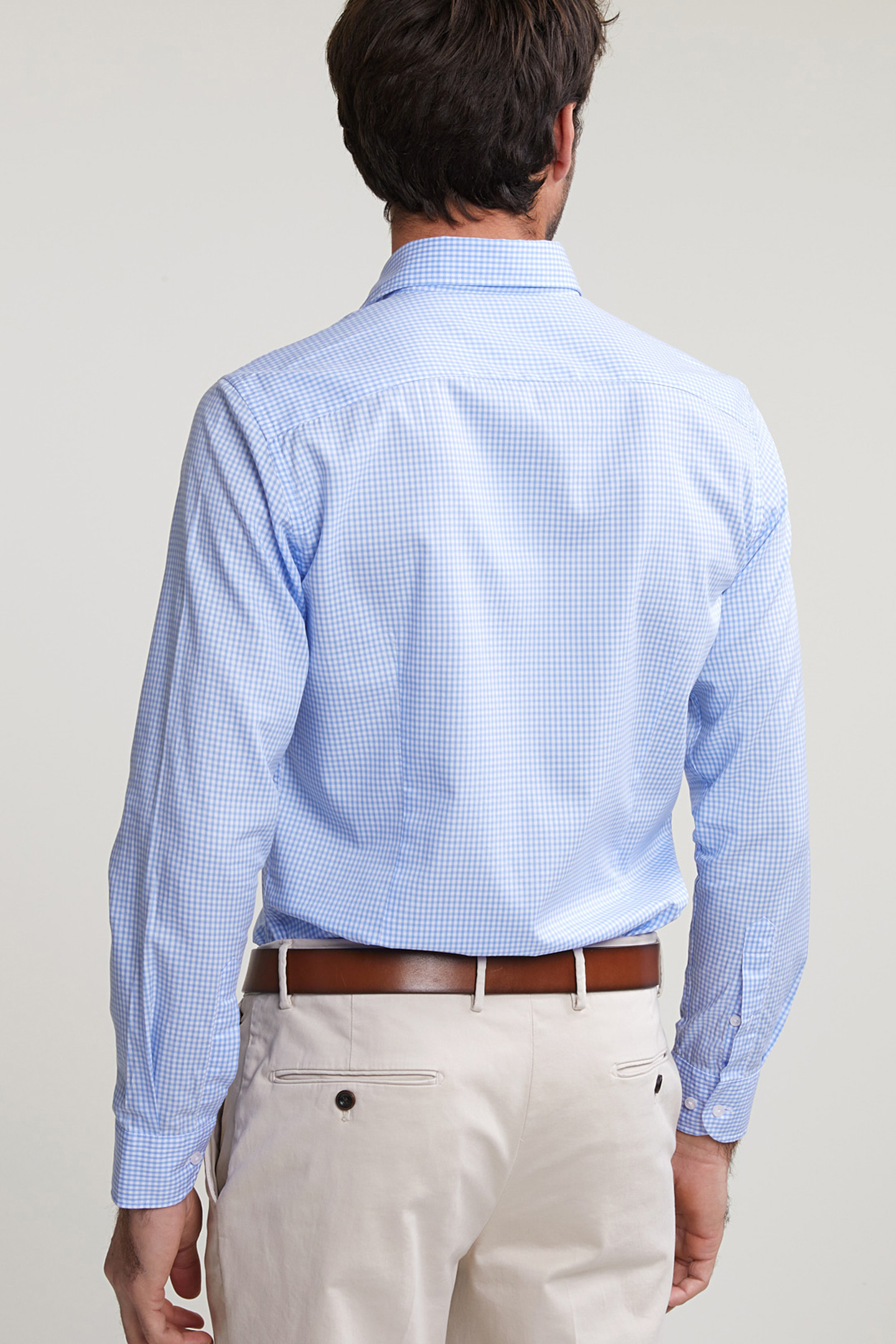 SLIM FIT CHECKED SHIRT BLUE/WHITE 2