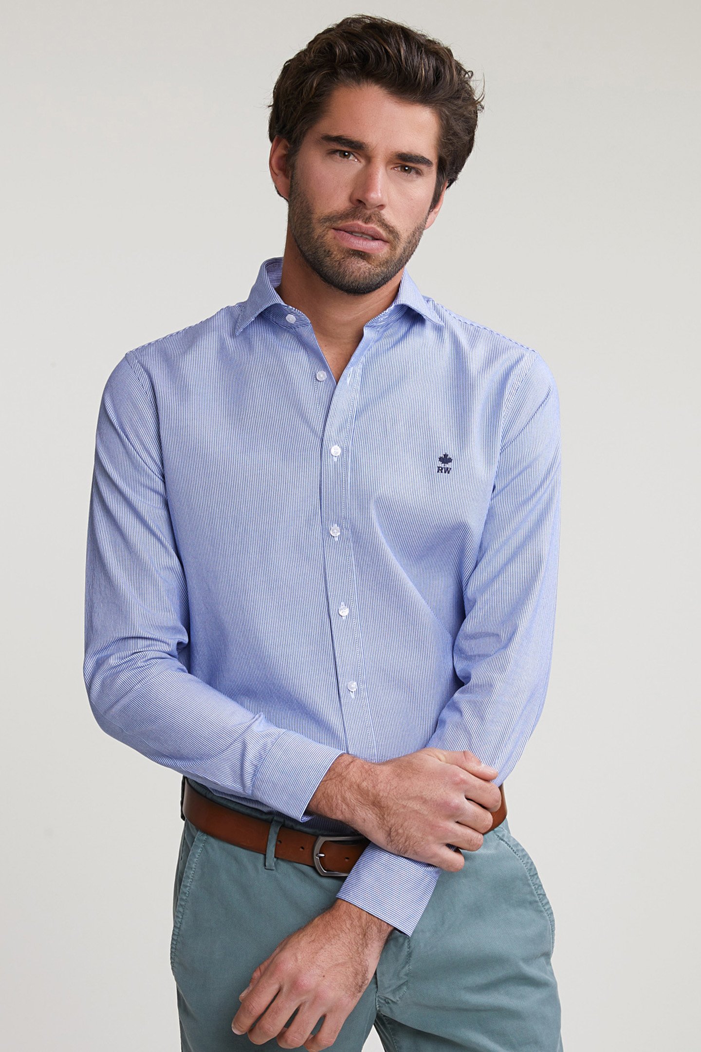 SLIM FIT STRIPED SHIRT BLUE/WHITE 1