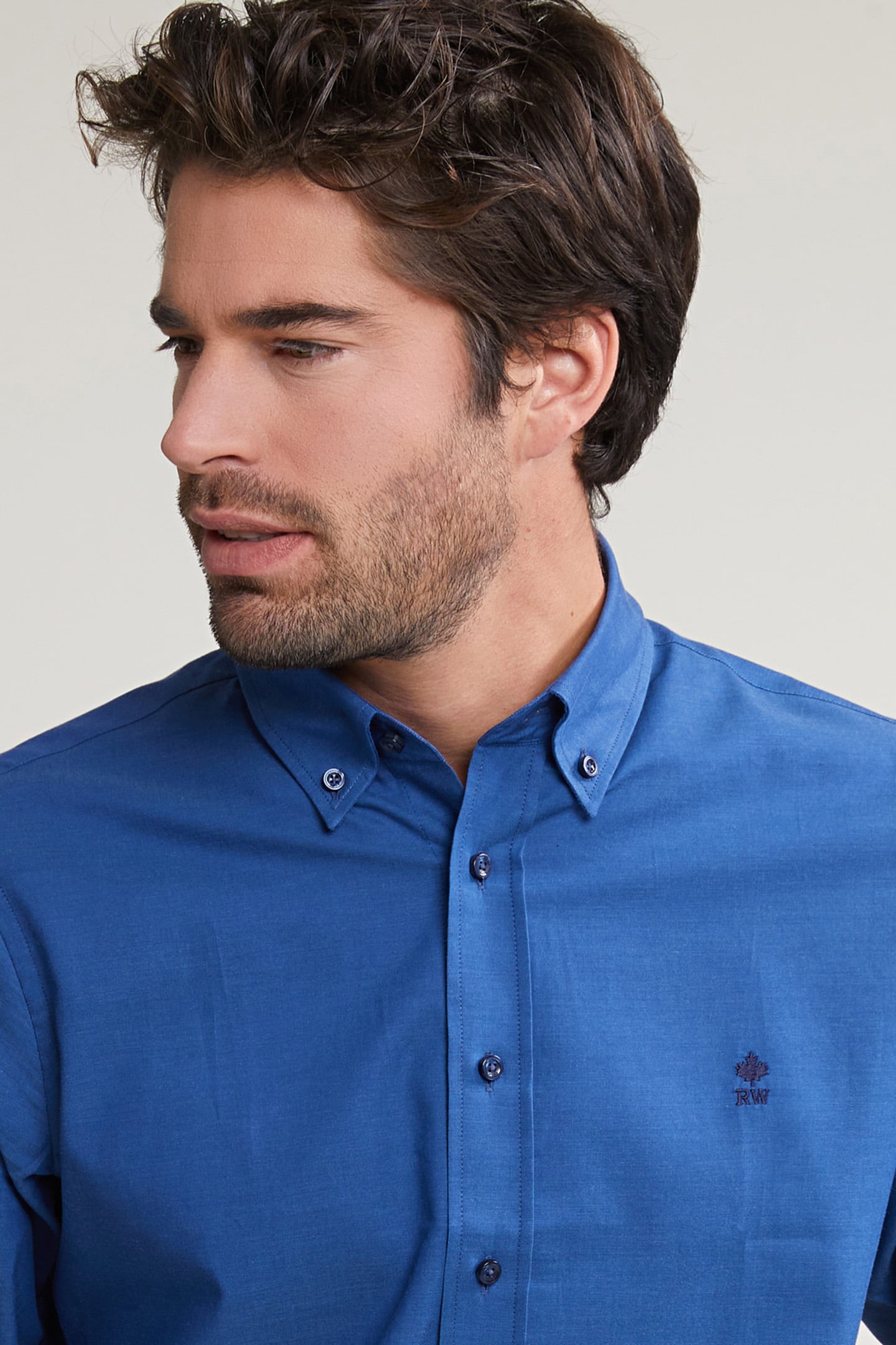 REGULAR FIT UNI COTTON SHIRT BLEU 4
