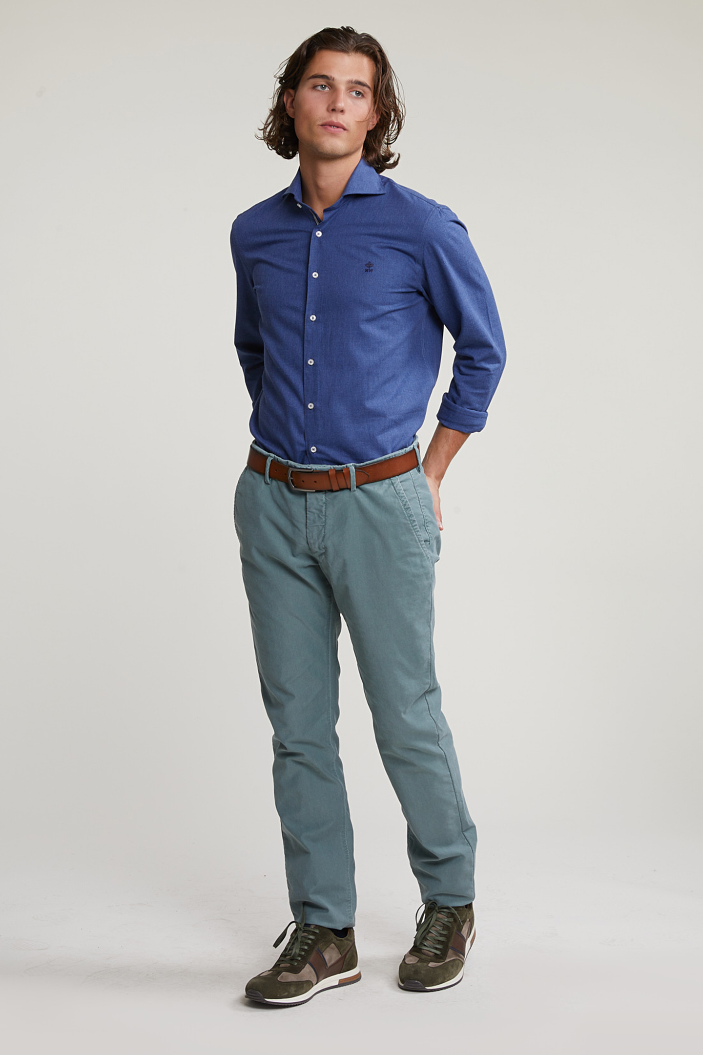 CUSTOM FIT UNI COTTON SHIRT BLUE 3