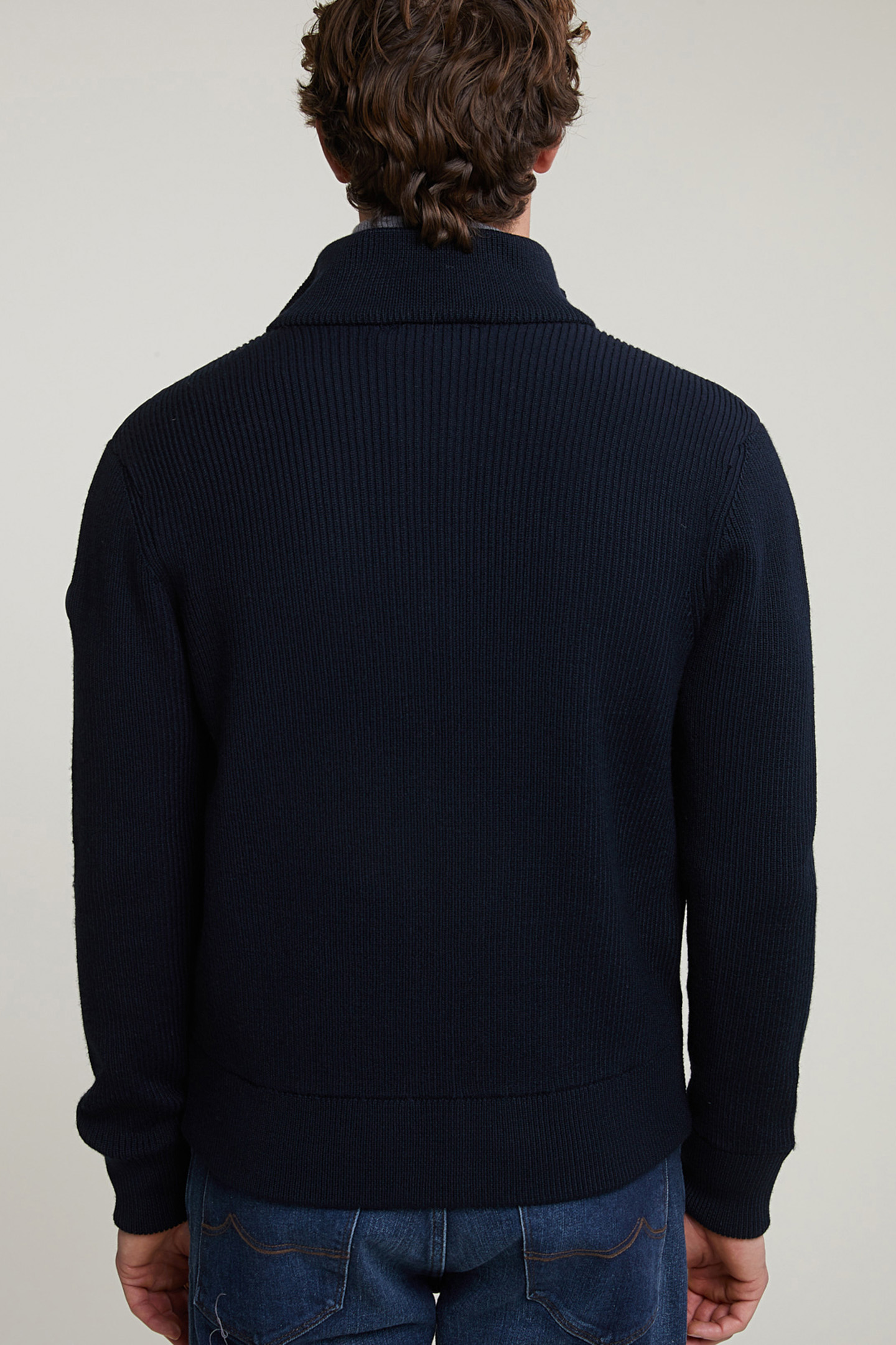 CUSTOM FIT QUILTED VIRGIN WOOL JACKET WITH BUTTONS BLUE 2