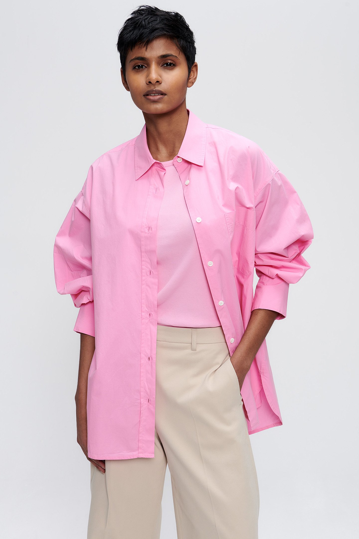WIDE ORGANIC COTTON SHIRT PEONIA by Zenggi
