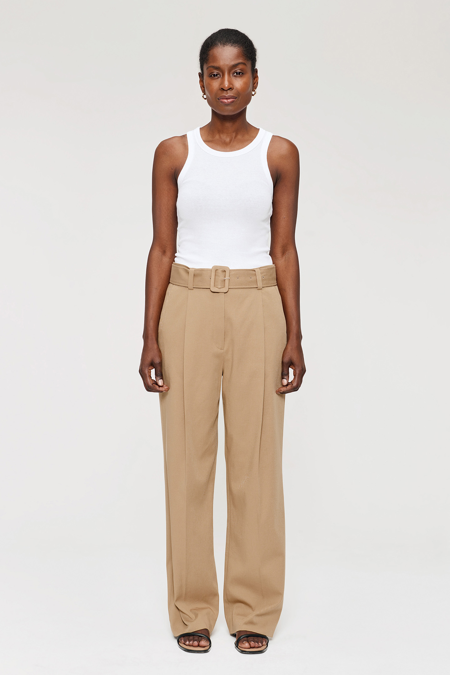 COTTON DRILL WAIST PANTS STRAW 1