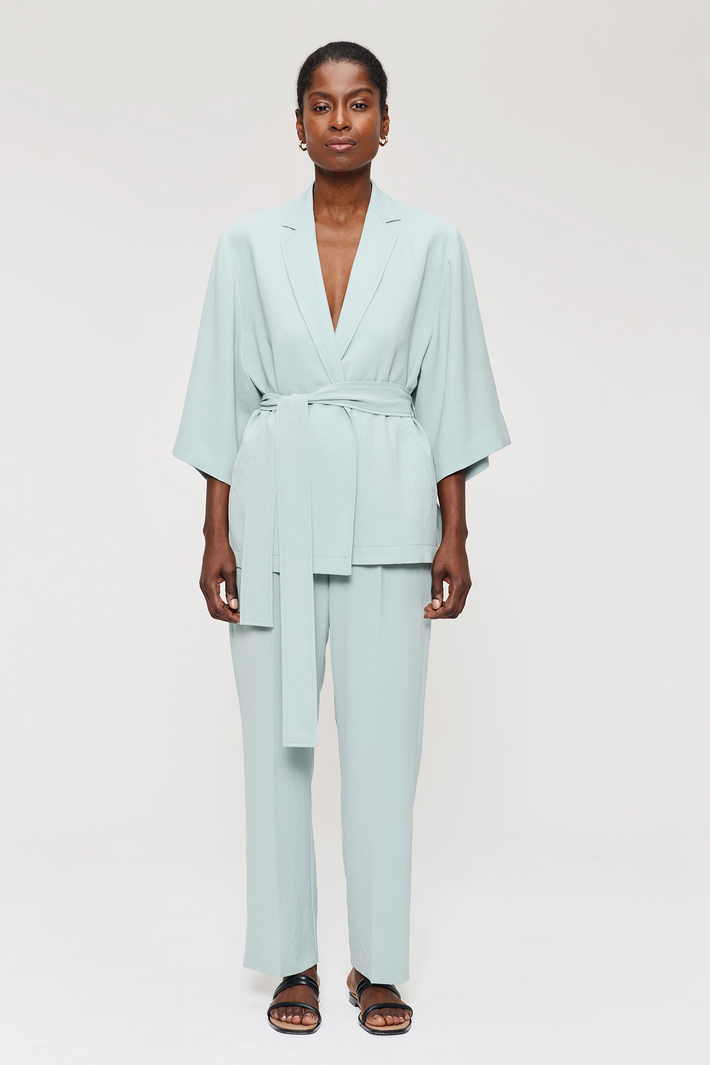 JAP CREPE KIMONO JACKET SEAFOAM by Zenggi