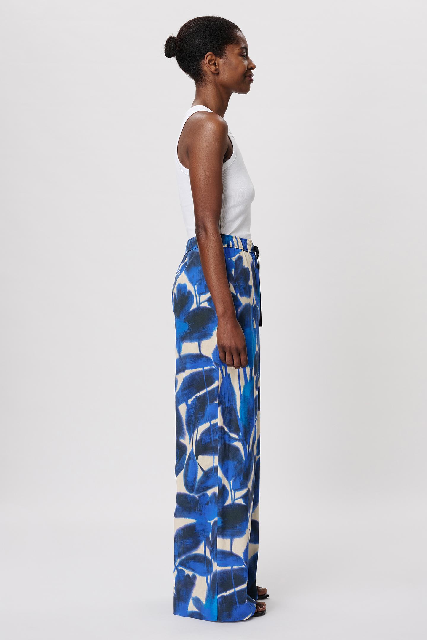 COTTON VOILE PRINT PANTS CORNFLOWER 3