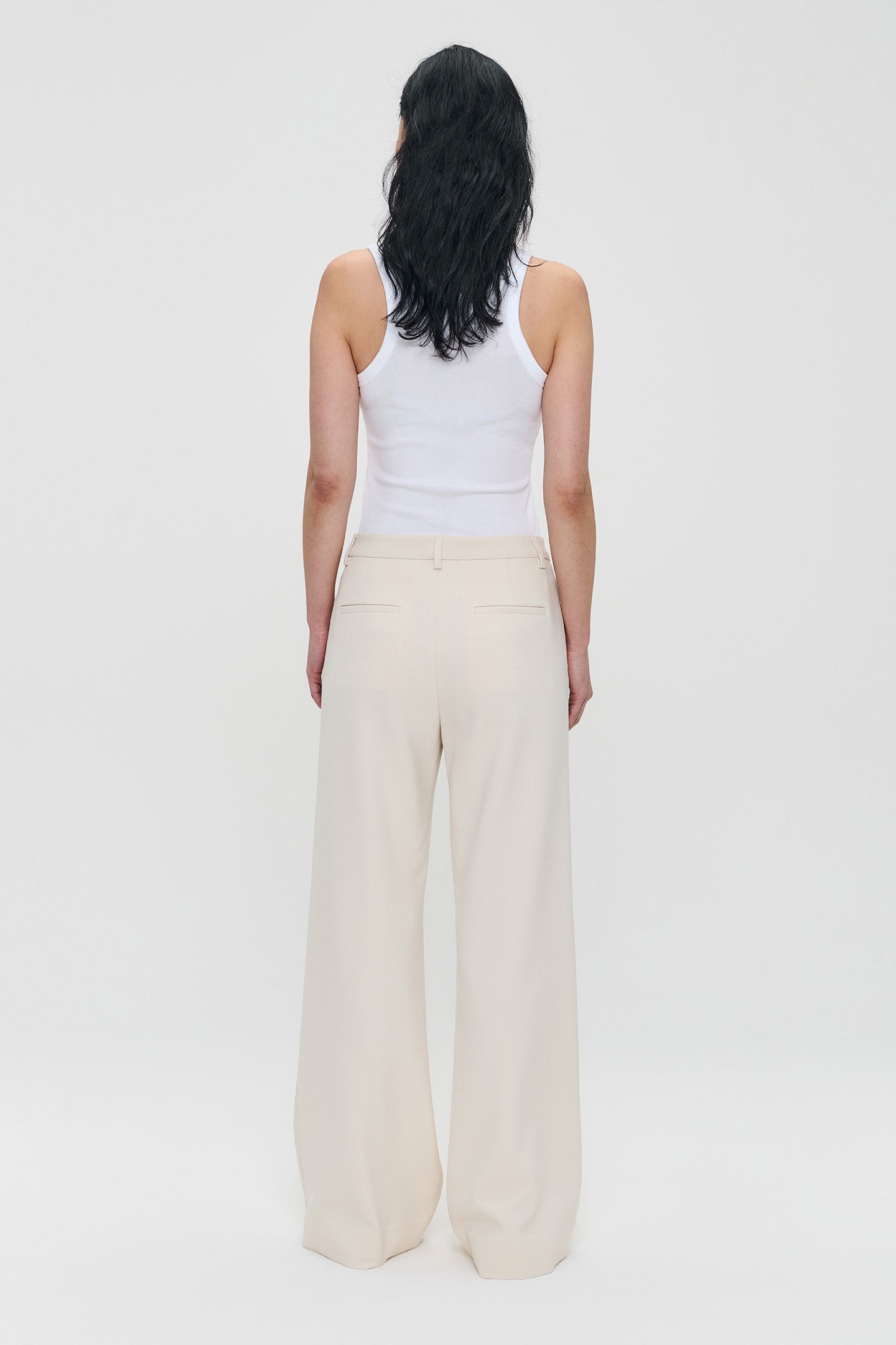 RELAXED FLARED PANTS CREAM 4