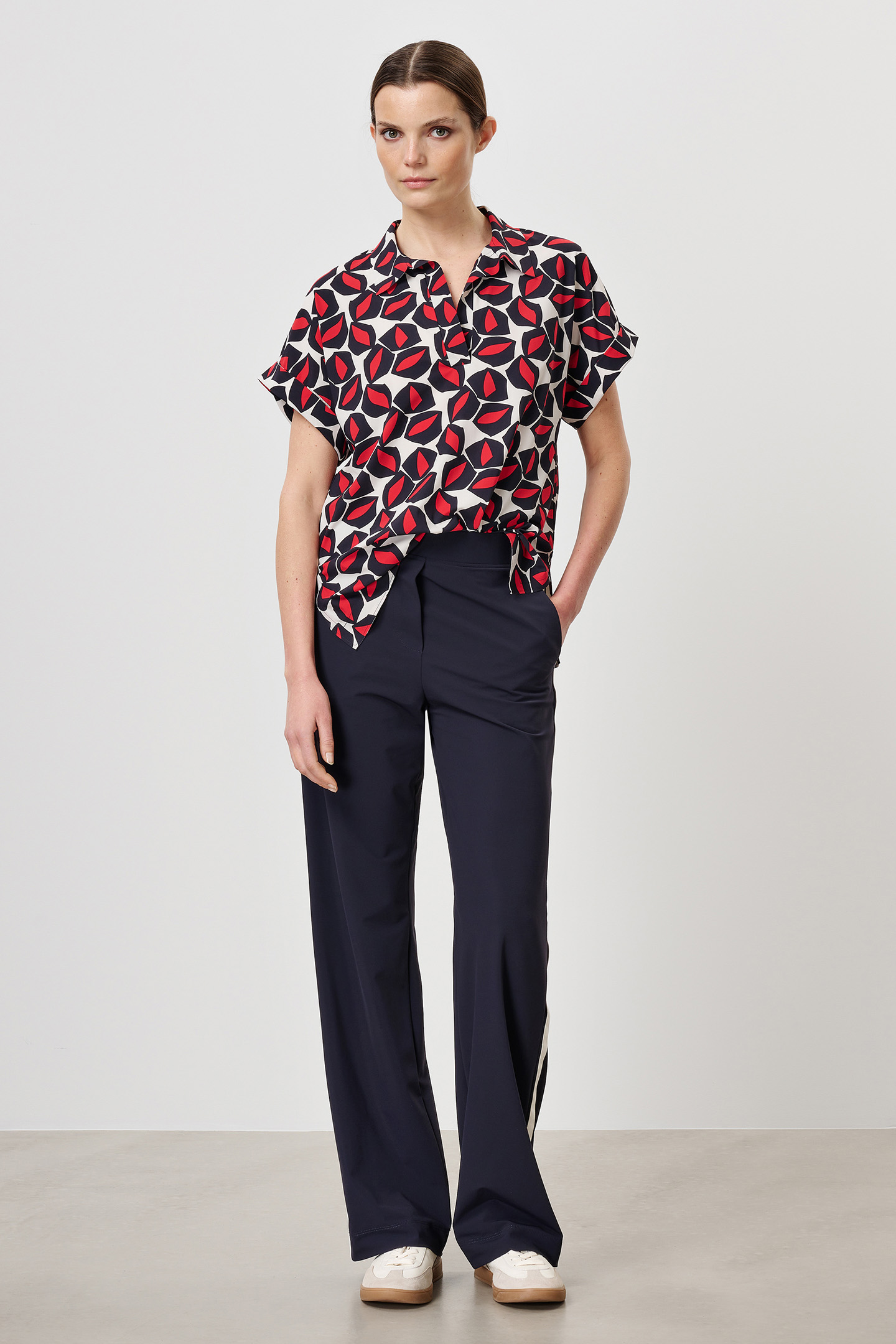 PRINTED ALPINE POLO TOP INK BLUE 3