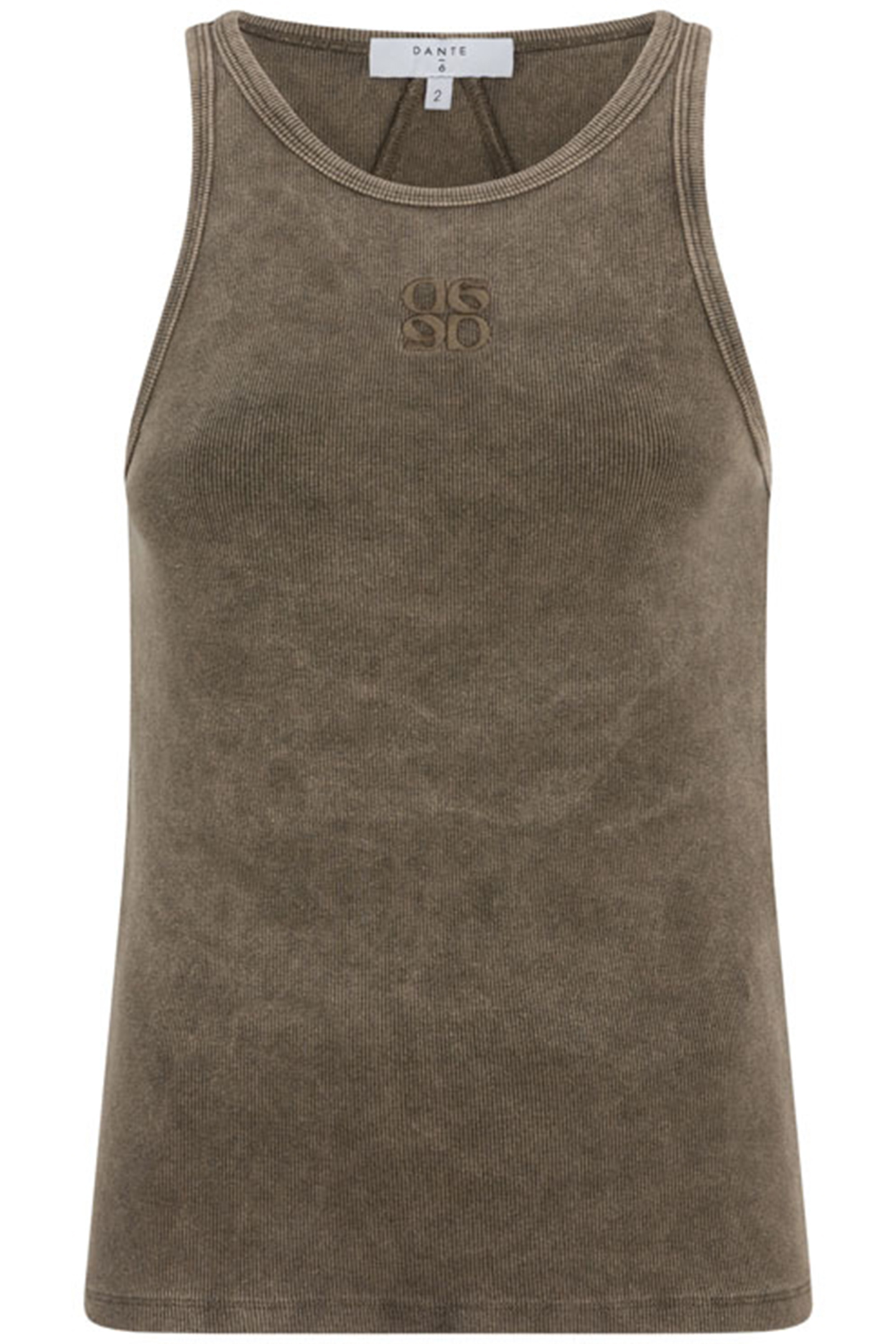 MONOGRAM OIL WASH TANKTOP OLIVE VINE 2