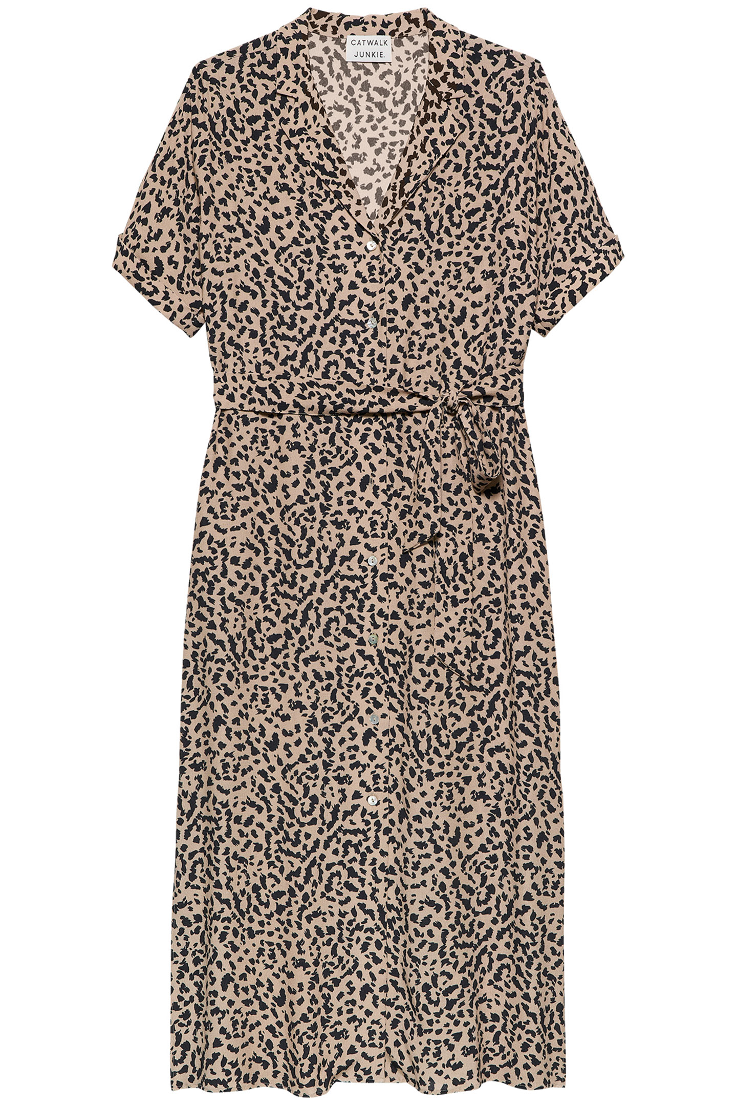 LEOPARD BLOUSE DRESS SESAME 3