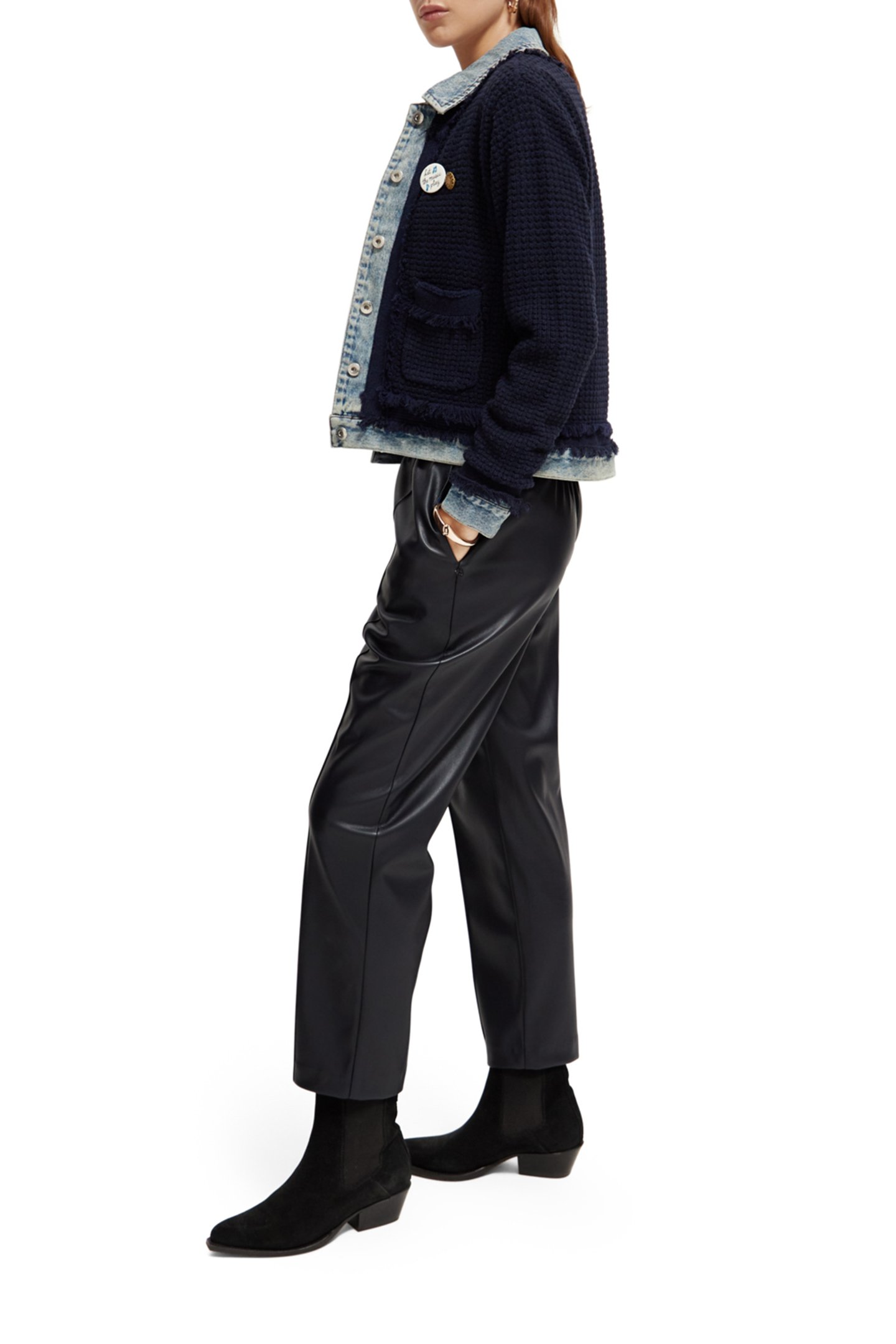 DENIM TWEED MIX BLAZER JACKET NIGHT 8