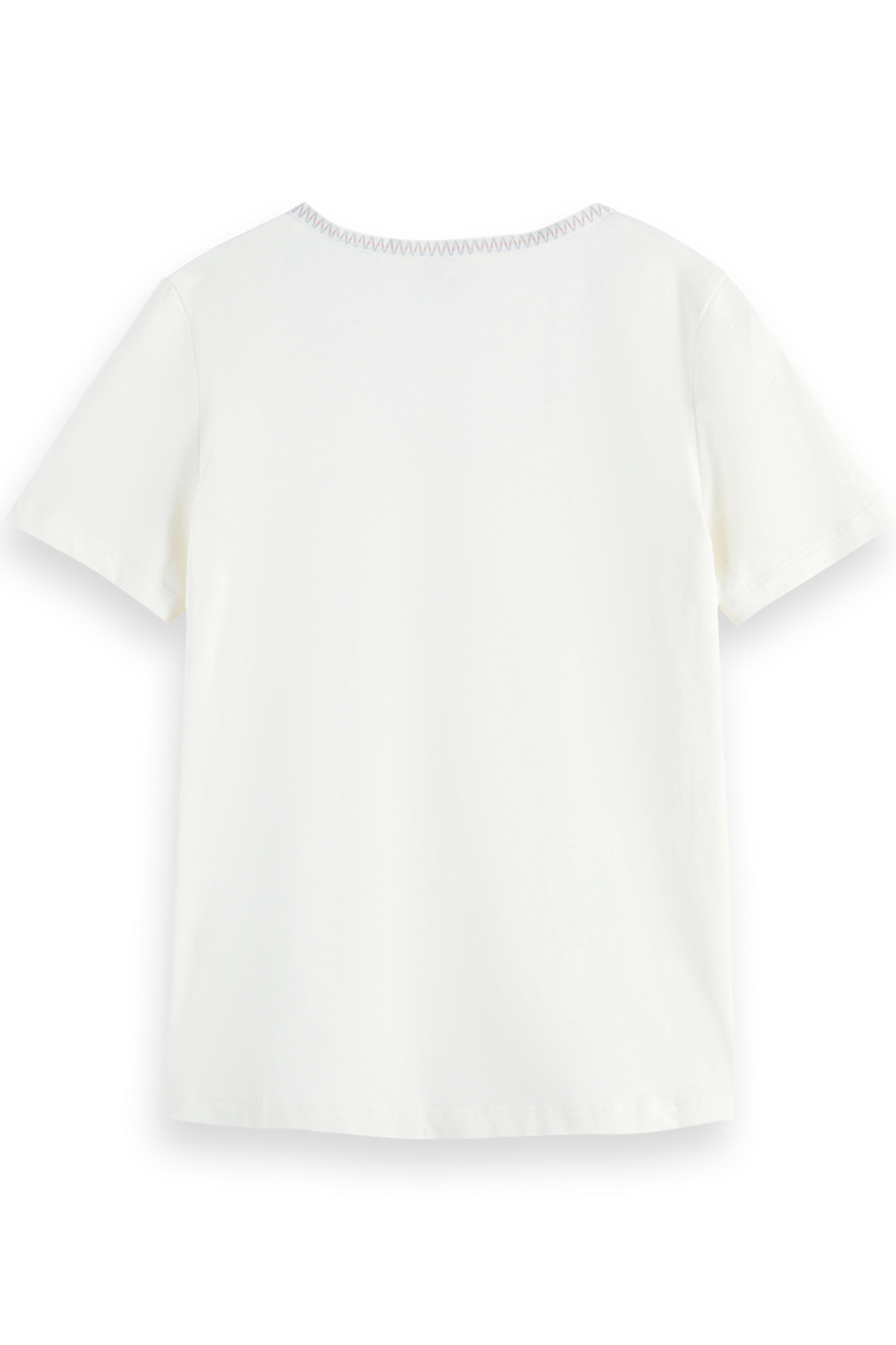 WOVEN TRIM V-NECK T-SHIRT SOFT ICE 5