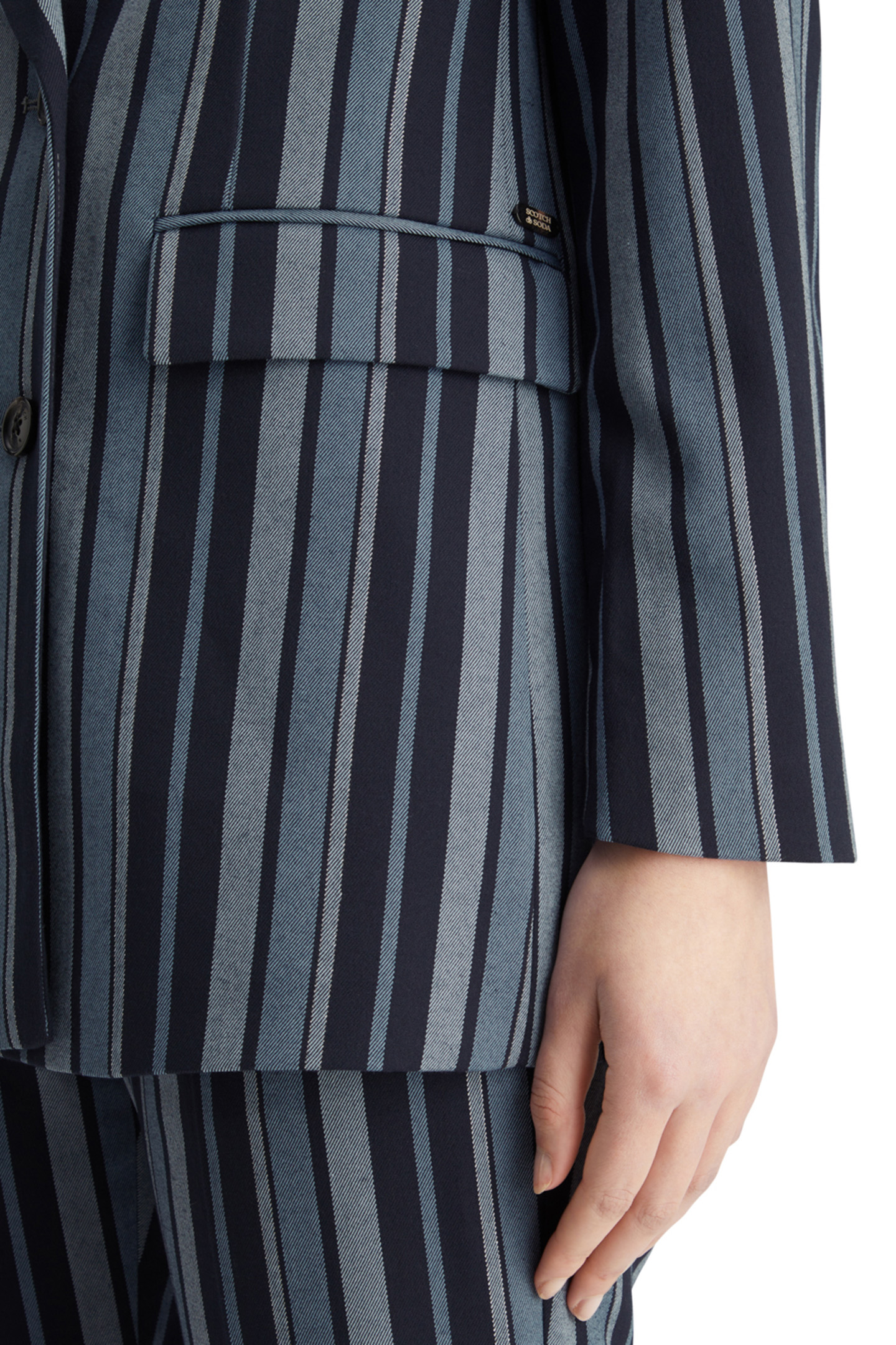 FITTED DB STRIPED BLAZER BLUE SCHOOL STRIPE 7