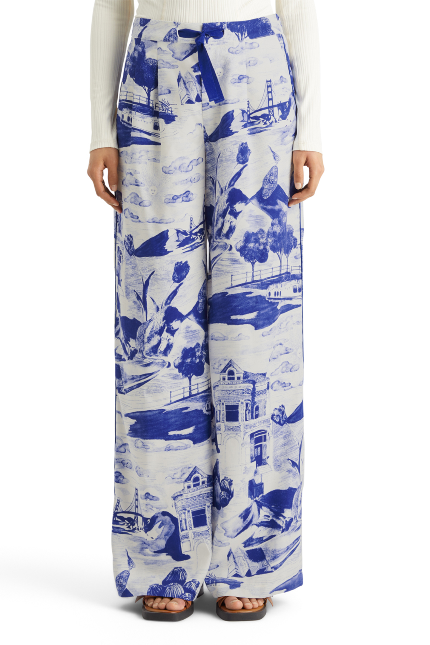 ELENI PRINTED PYJAMA PANT JOURNEY OF THE FREE MIND BLUE 1