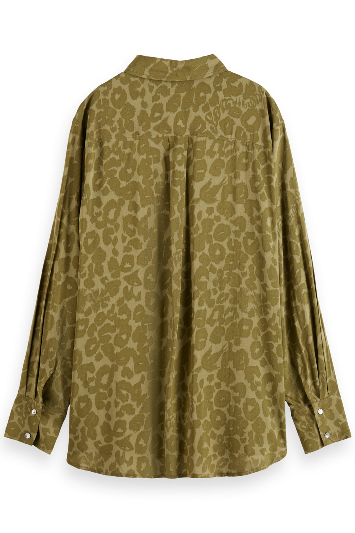 VISCOSE PRINTED RELAXED FIT SHIRT POETRY LEOPARD MILITARY 5