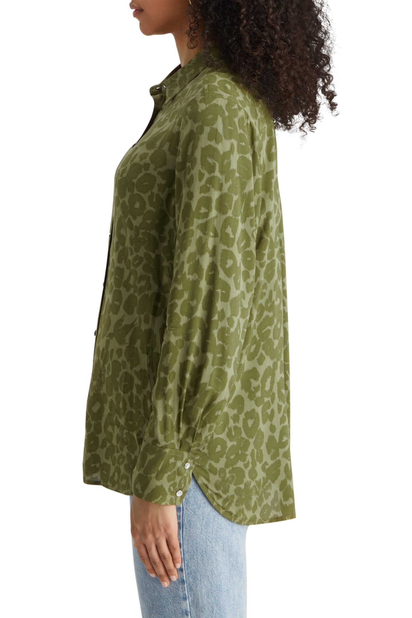 VISCOSE PRINTED RELAXED FIT SHIRT POETRY LEOPARD MILITARY 7